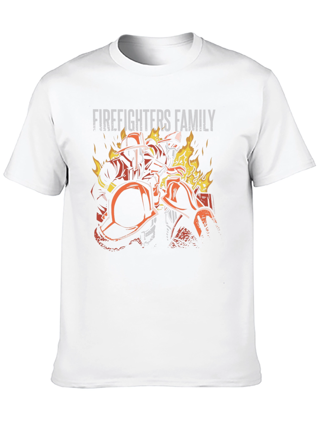 Firefighters Family Graphic Tee - Black Cotton T-Shirt