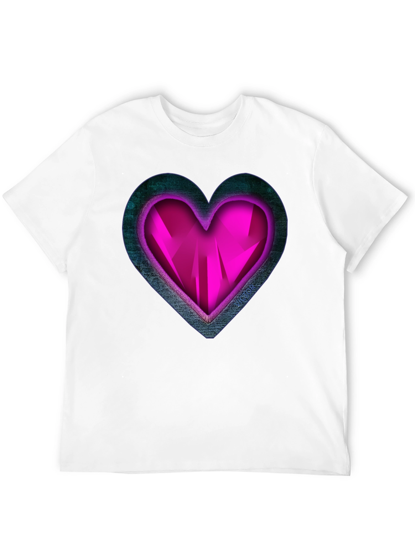Geometric Heart Graphic Tee - Stylish Mens Black T-Shirt