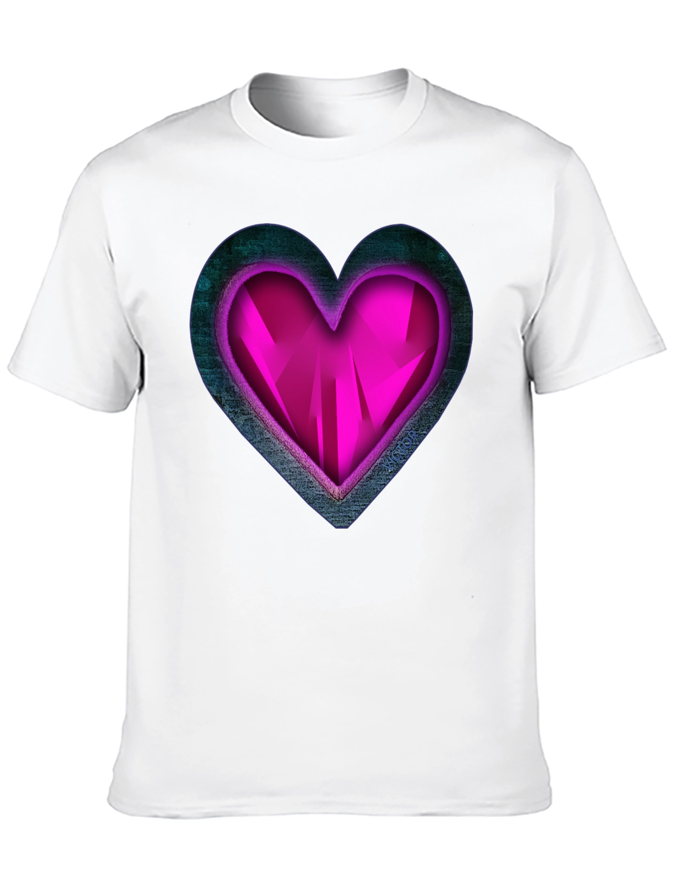 Geometric Heart Graphic Tee - Stylish Mens Black T-Shirt
