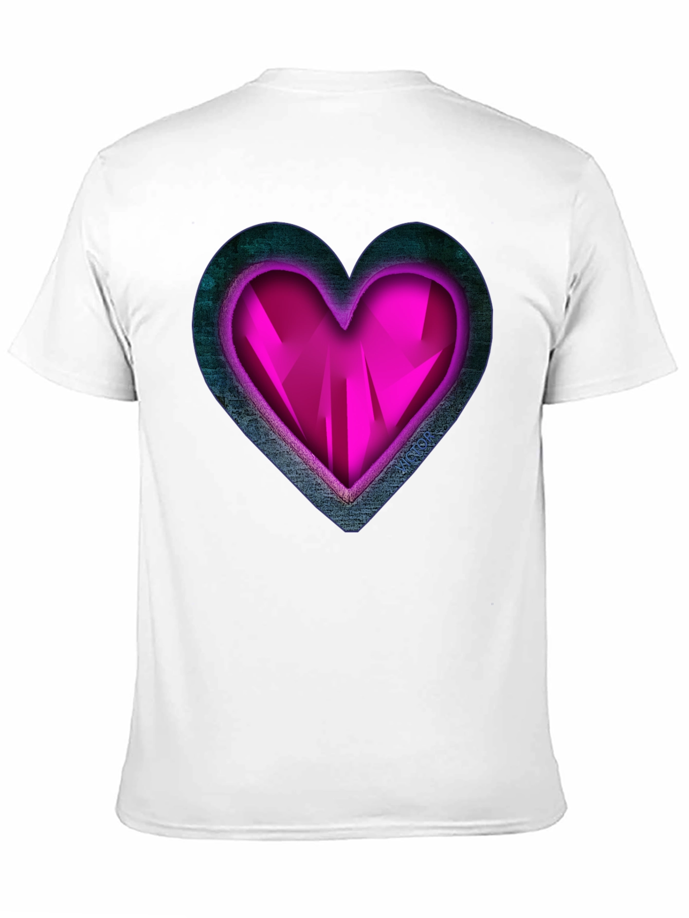 Geometric Heart Graphic Tee - Stylish Mens Black T-Shirt