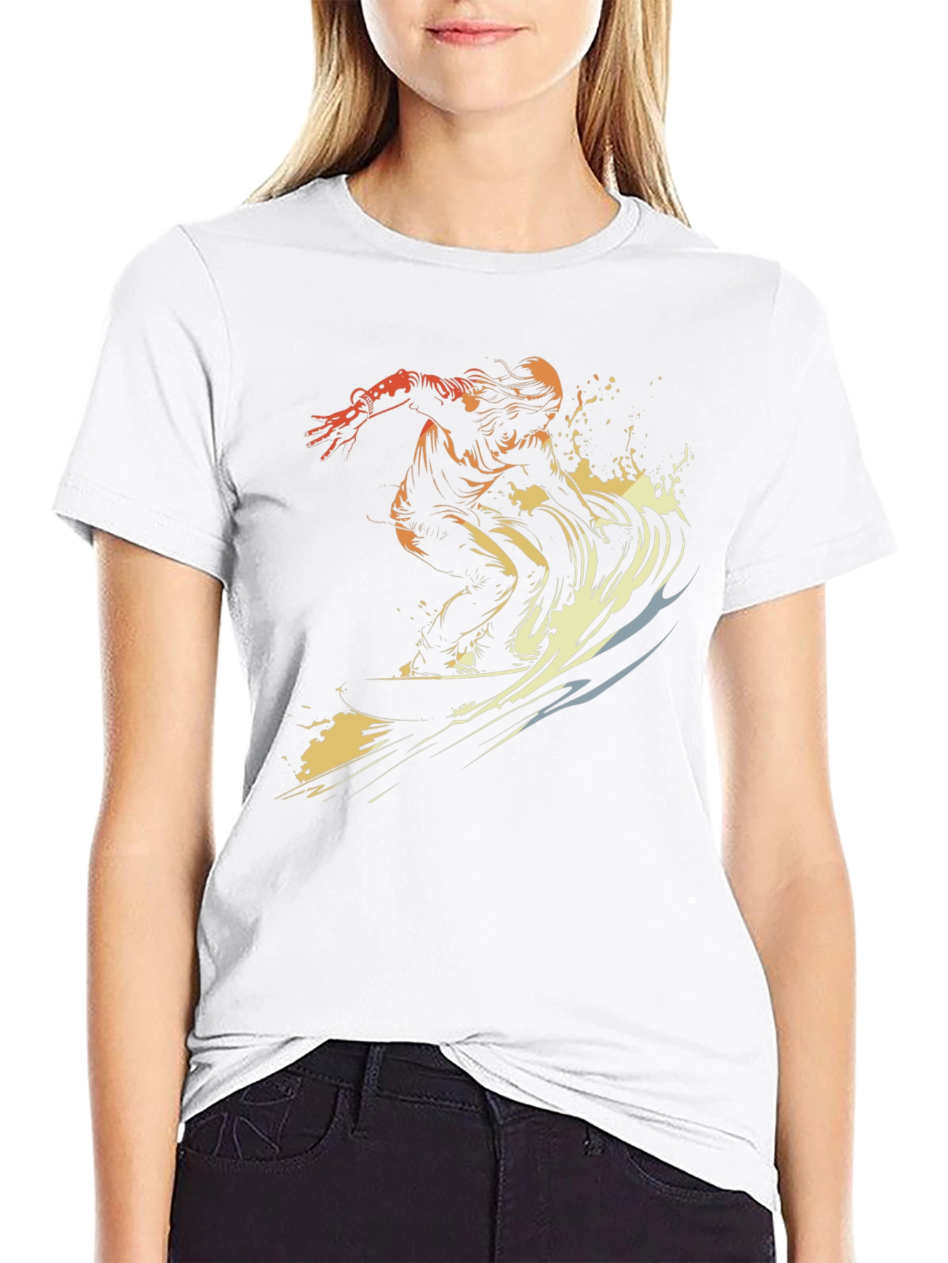 Surfer Graphic T-Shirt - Black Cotton Tee