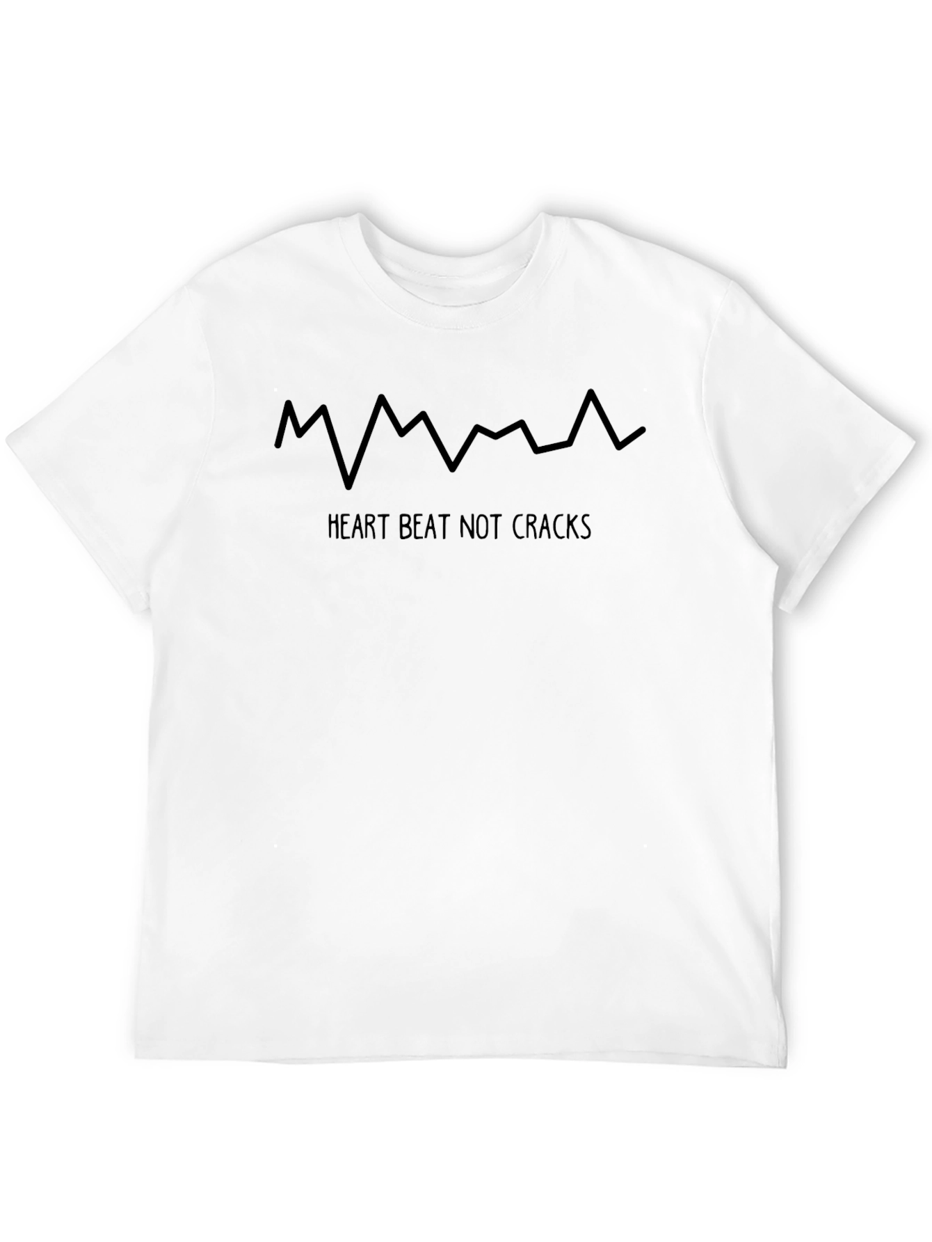 Heartbeat Not Cracks Graphic Tee - Black
