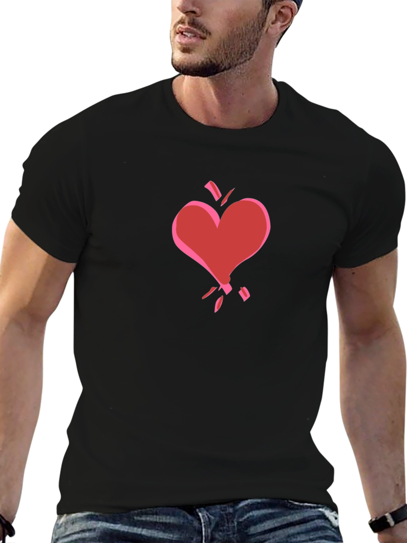 Broken Heart Graphic Tee - Black