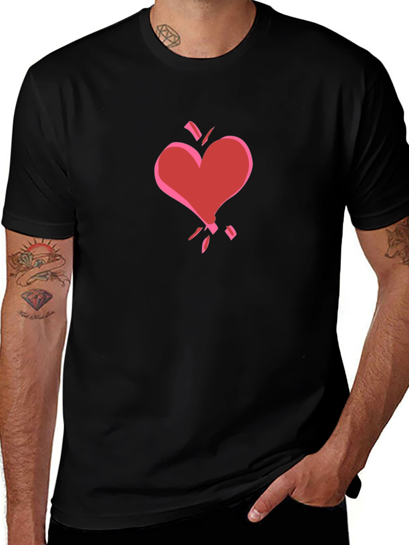 Broken Heart Graphic Tee - Black