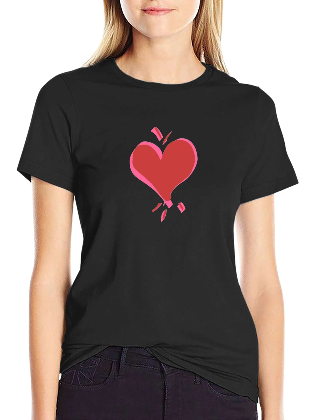 Broken Heart Graphic Tee - Black