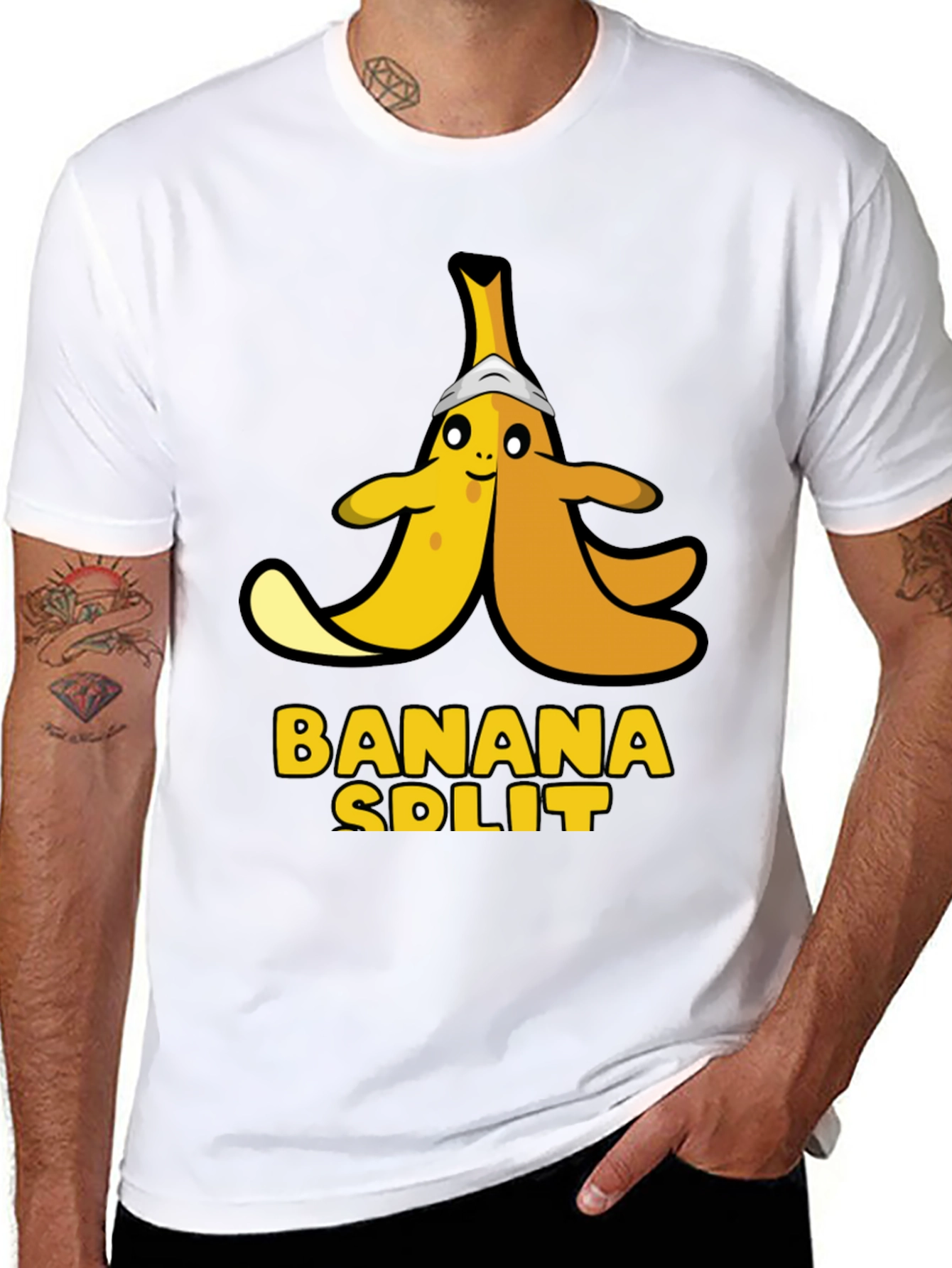 Banana Split Graphic Tee - Humorous Food Shirt