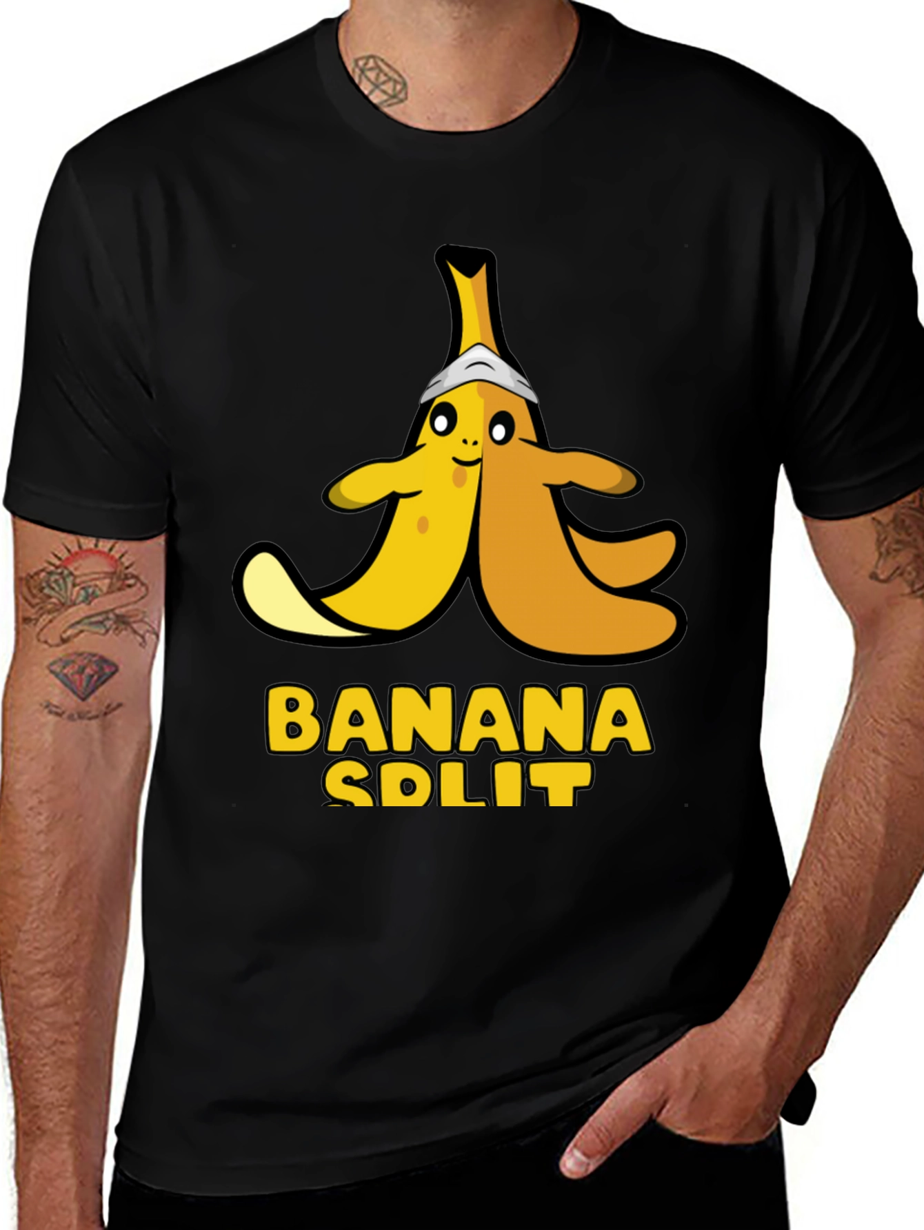 Banana Split Graphic Tee - Humorous Food Shirt