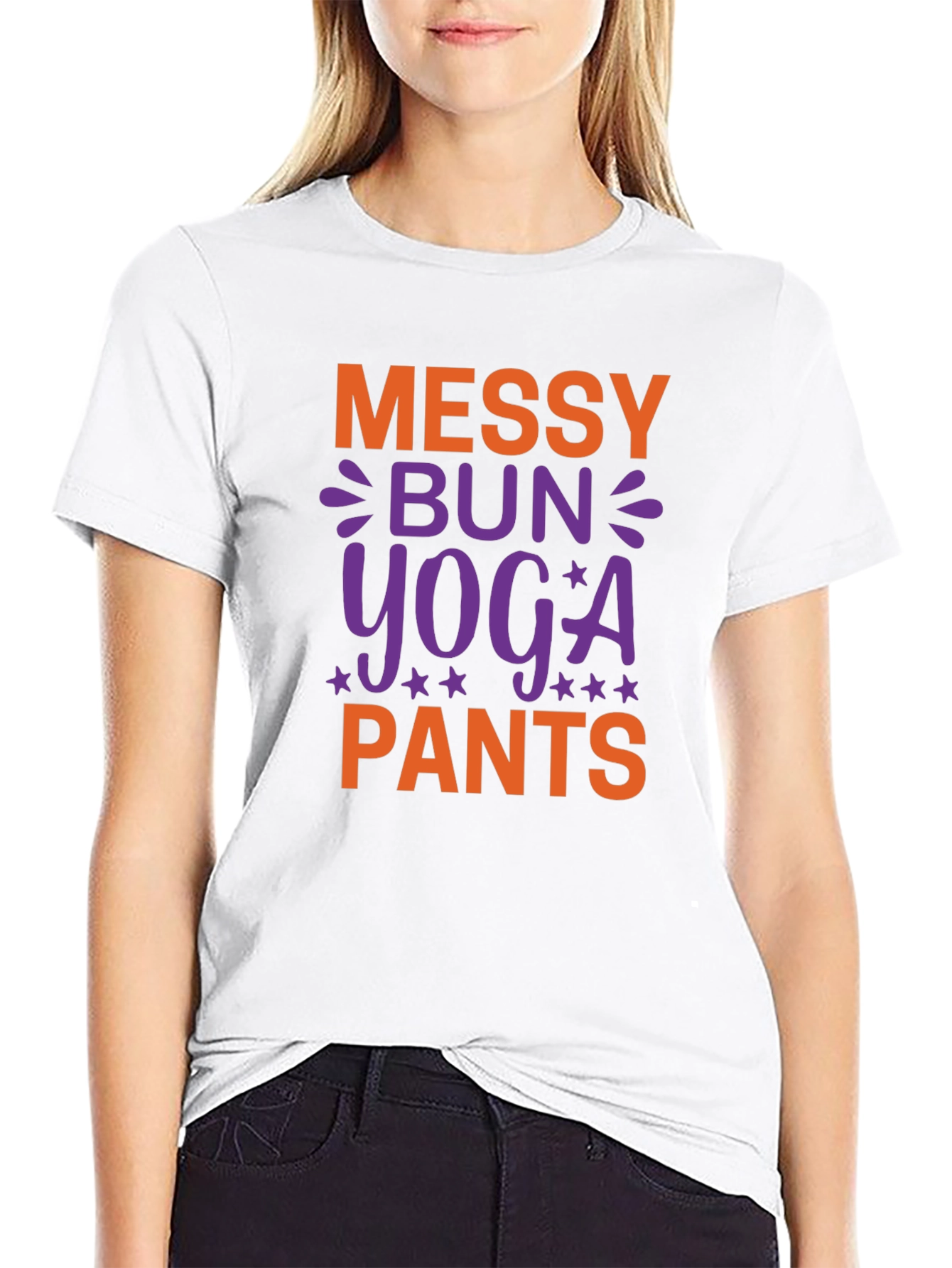 Messy Bun Yoga Pants T-Shirt