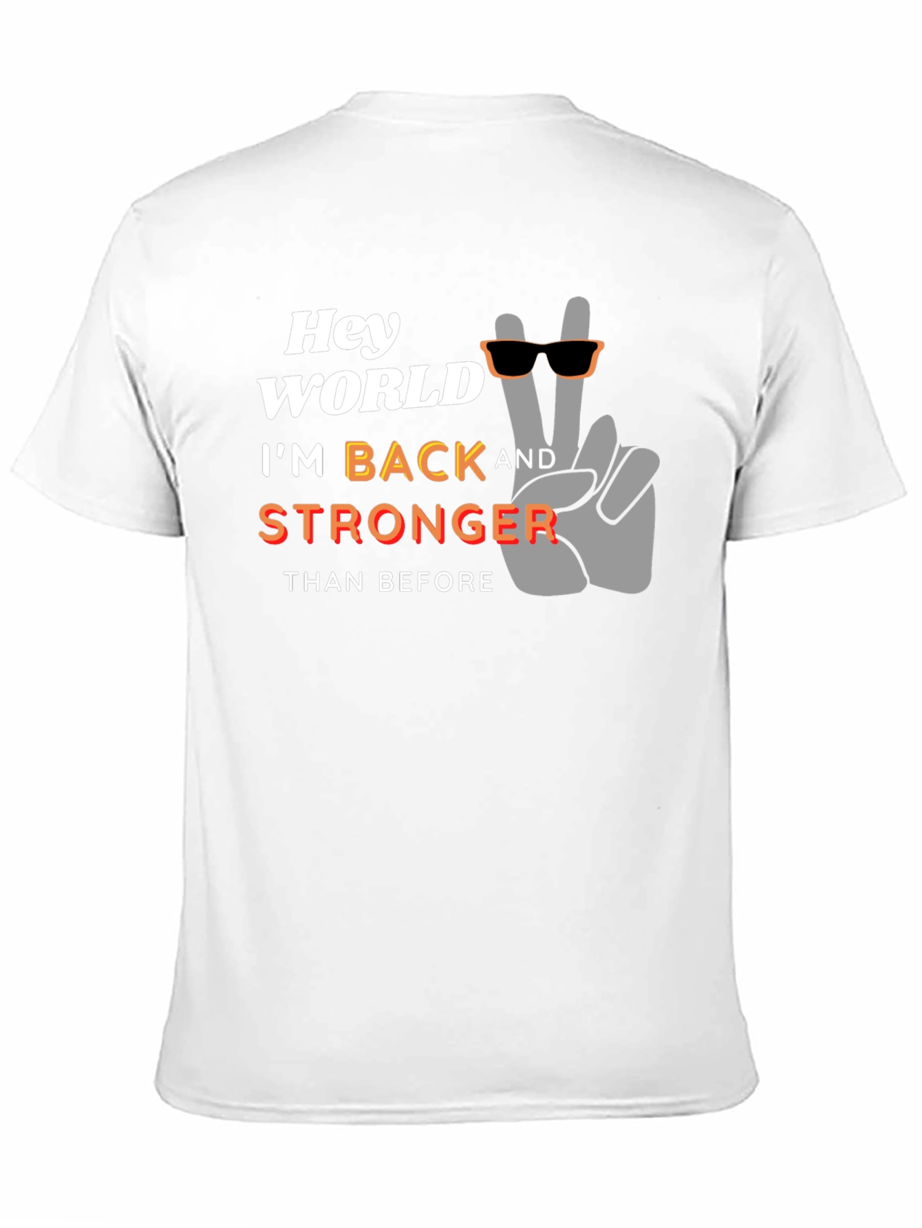 Hey World Im Back Stronger T-Shirt - Black