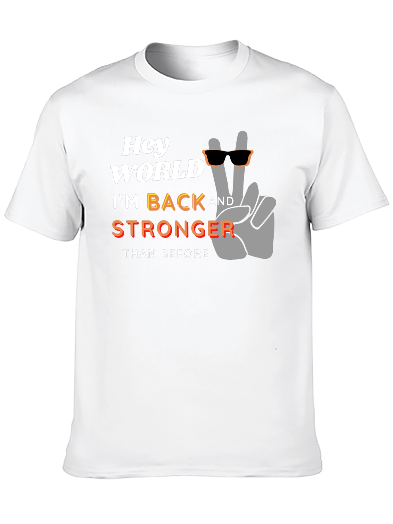 Hey World Im Back Stronger T-Shirt - Black