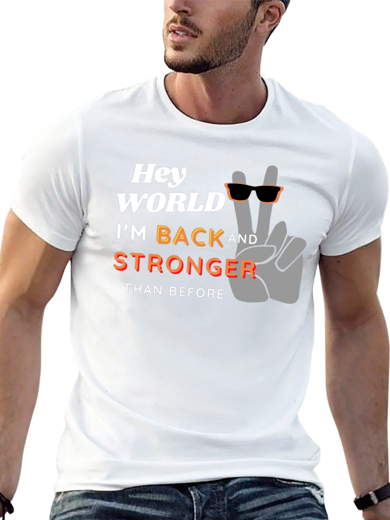 Hey World Im Back Stronger T-Shirt - Black