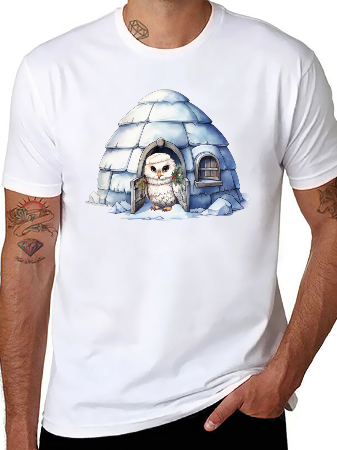 Igloo Owl Graphic Tee - Unique Design