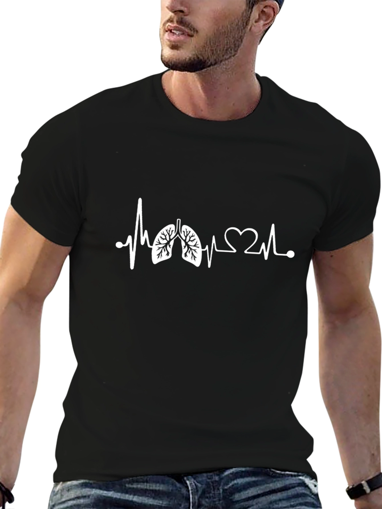 Lungs Heartbeat Graphic Tee