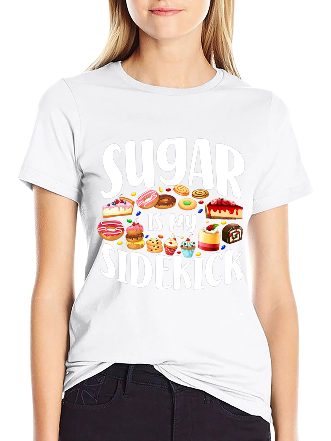 Sugar Is My Sidekick Black T-Shirt