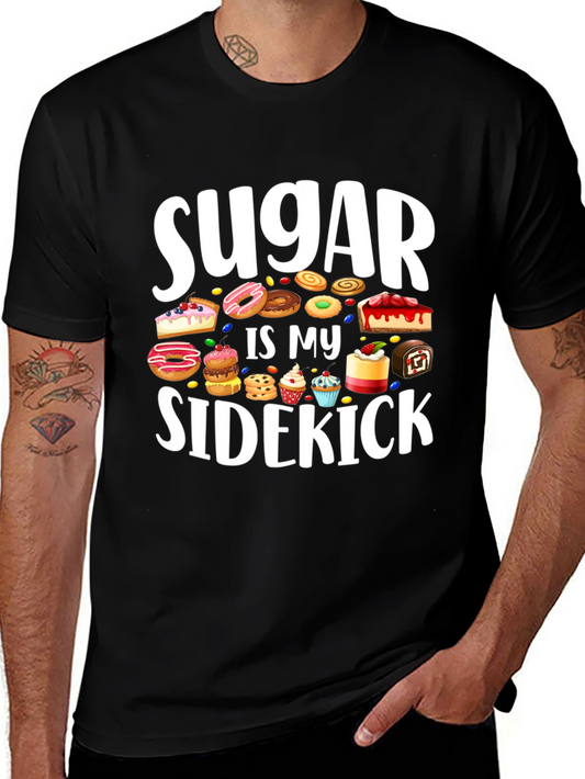 Sugar Is My Sidekick Black T-Shirt