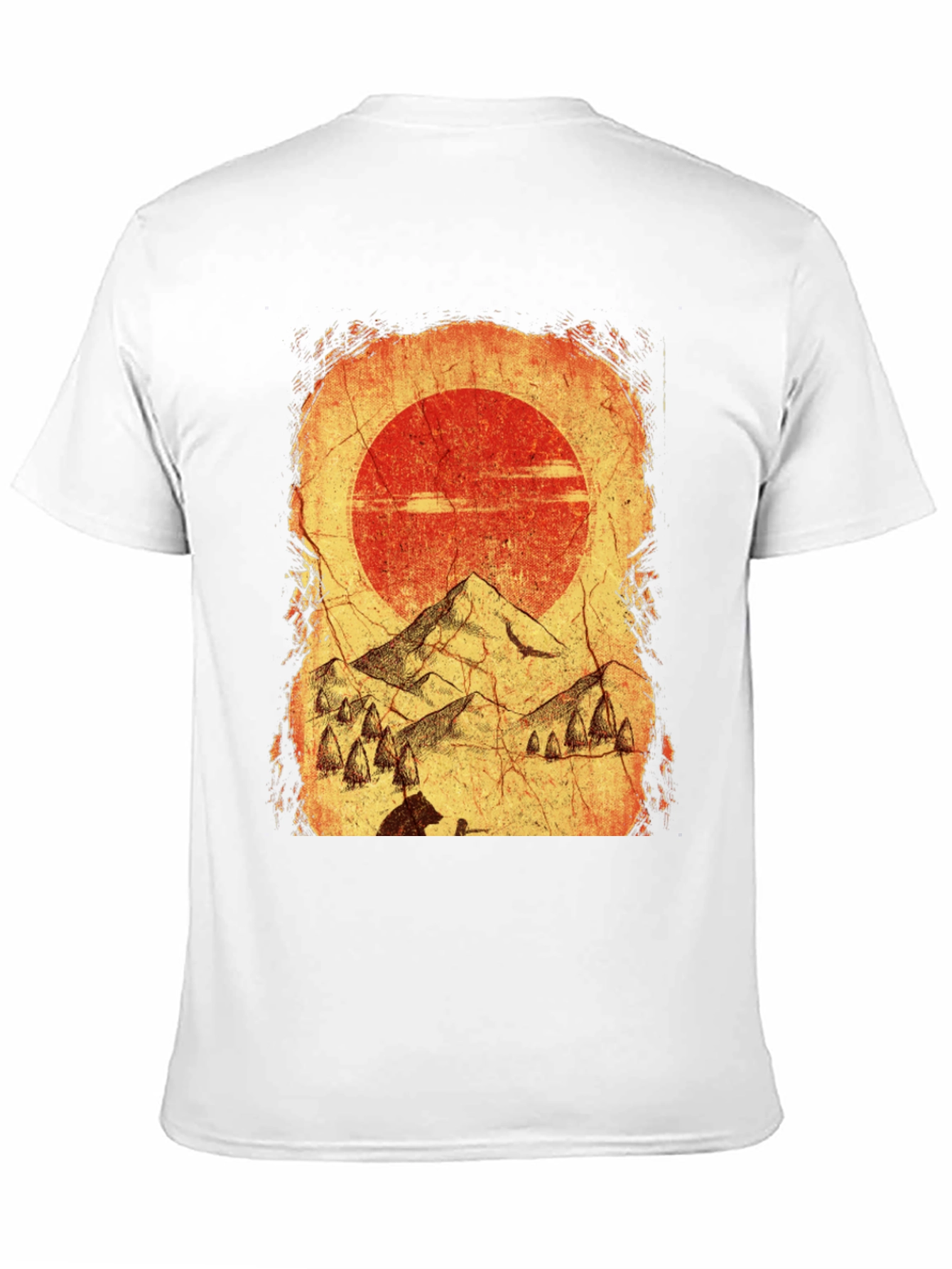 Mountain Scene Graphic Tee - Black