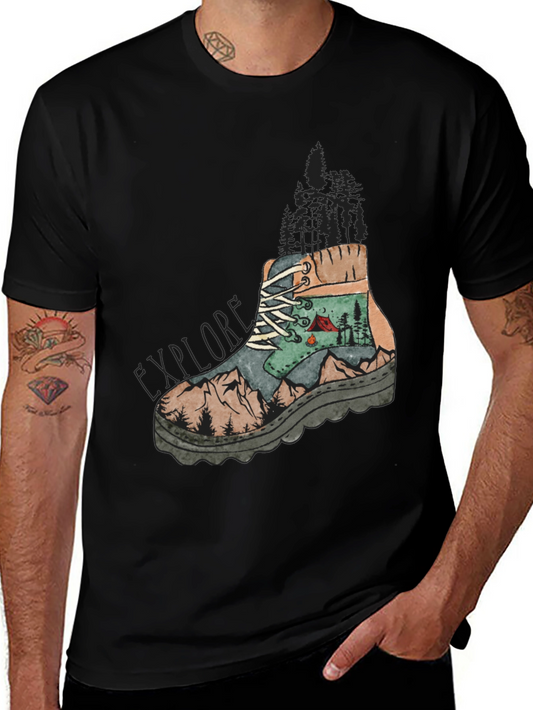 Explore Graphic Tee - Hiking Boot Design
