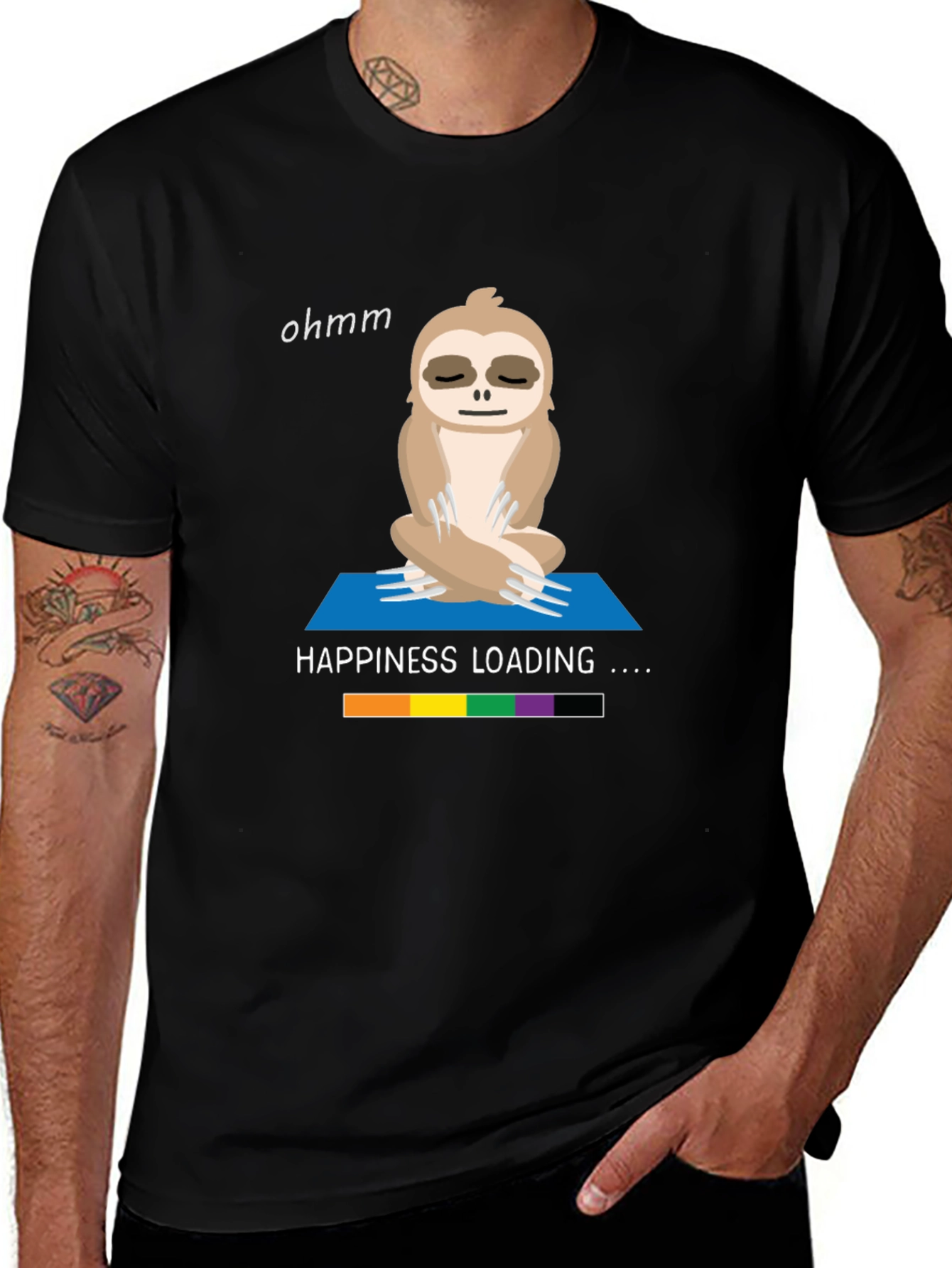 Yoga Sloth T-Shirt - Happiness Loading Graphic Tee