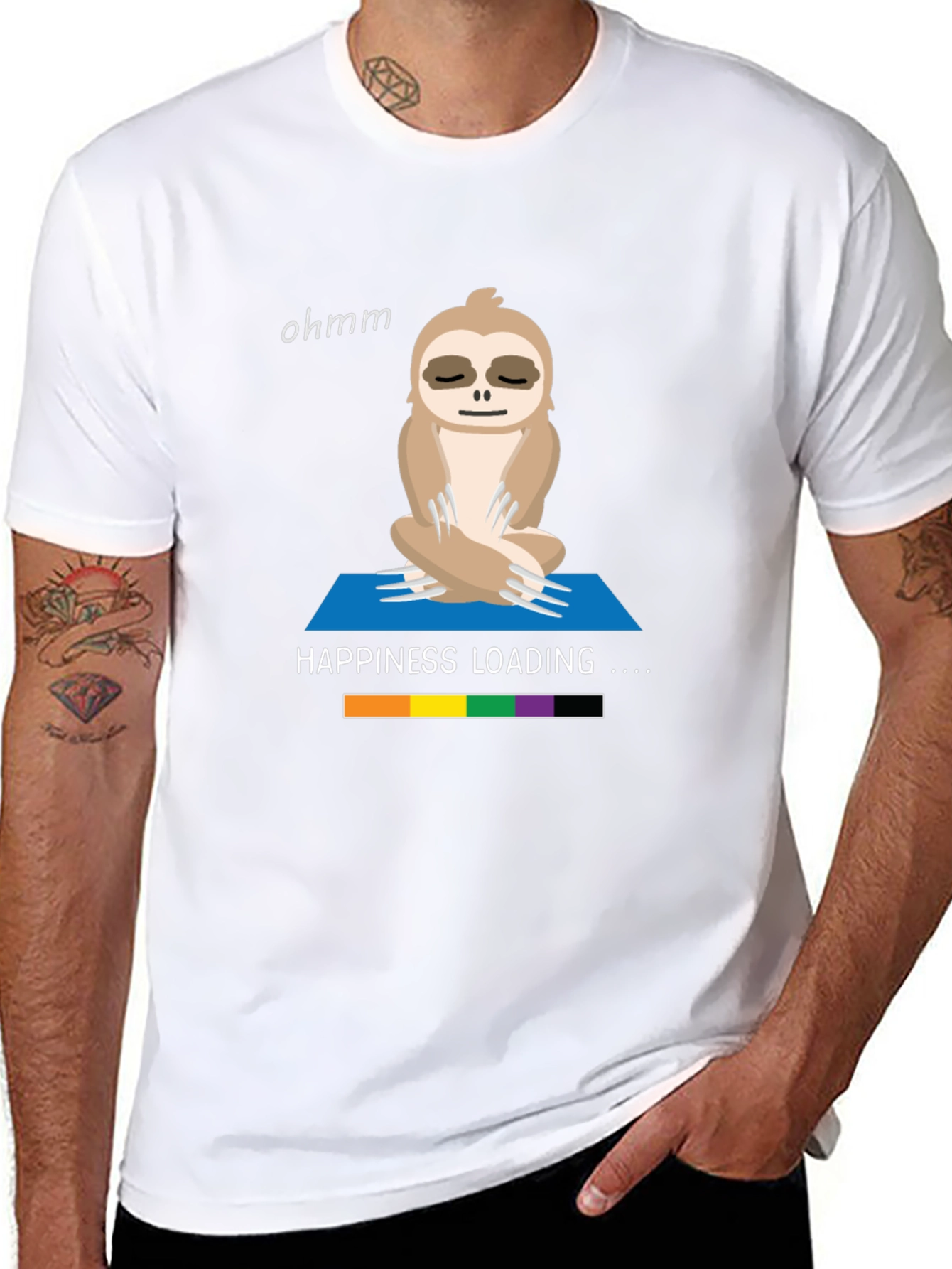 Yoga Sloth T-Shirt - Happiness Loading Graphic Tee
