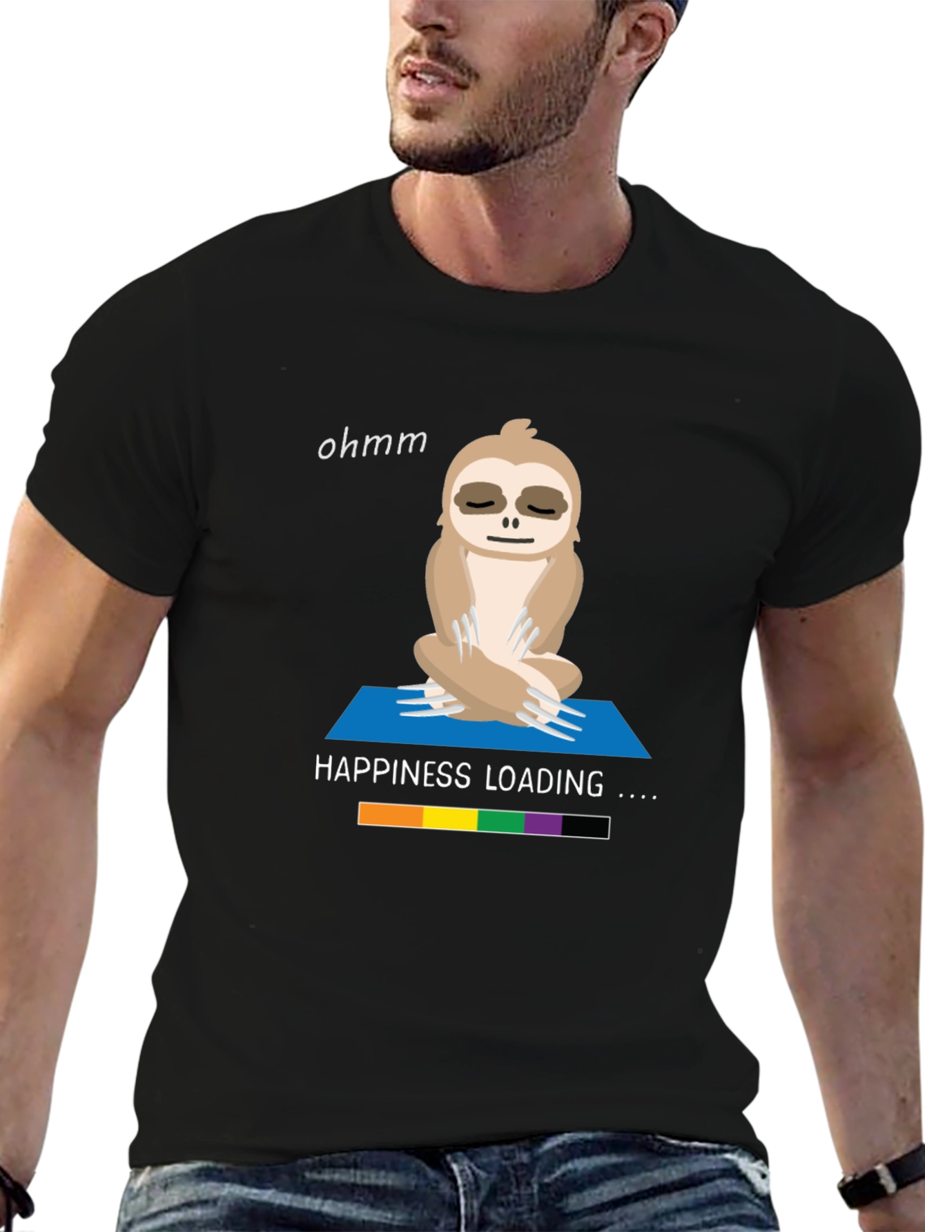 Yoga Sloth T-Shirt - Happiness Loading Graphic Tee