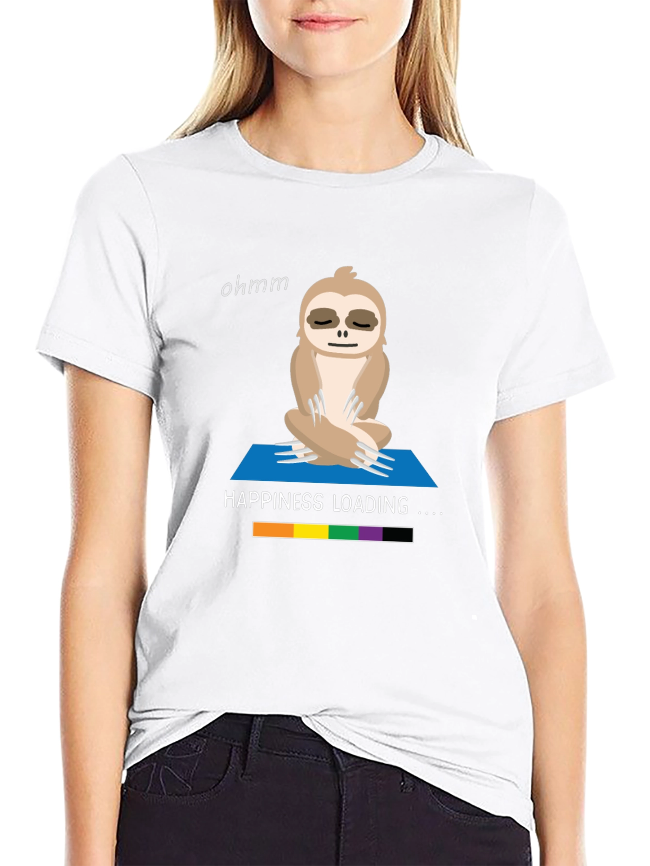 Yoga Sloth T-Shirt - Happiness Loading Graphic Tee