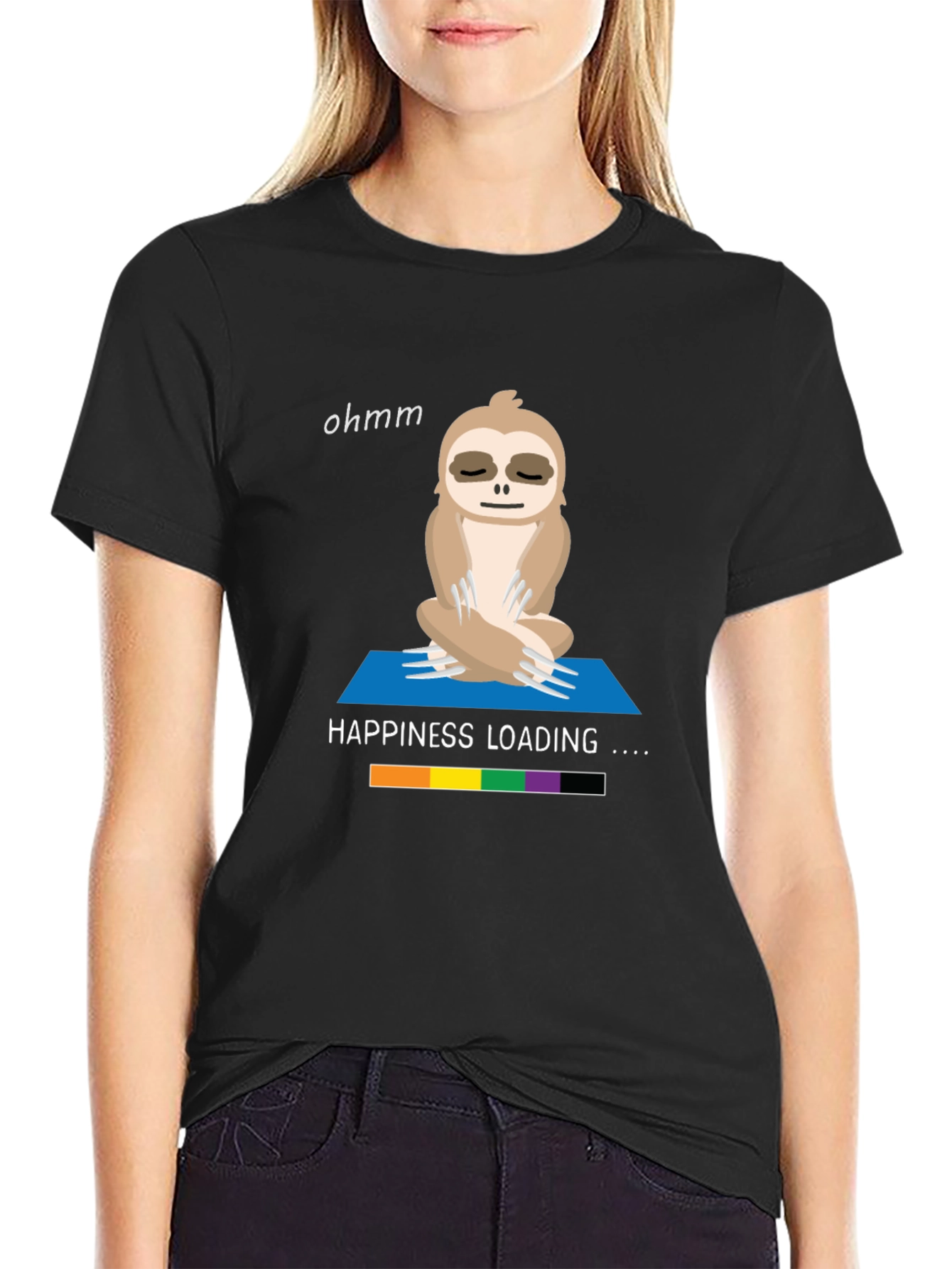 Yoga Sloth T-Shirt - Happiness Loading Graphic Tee