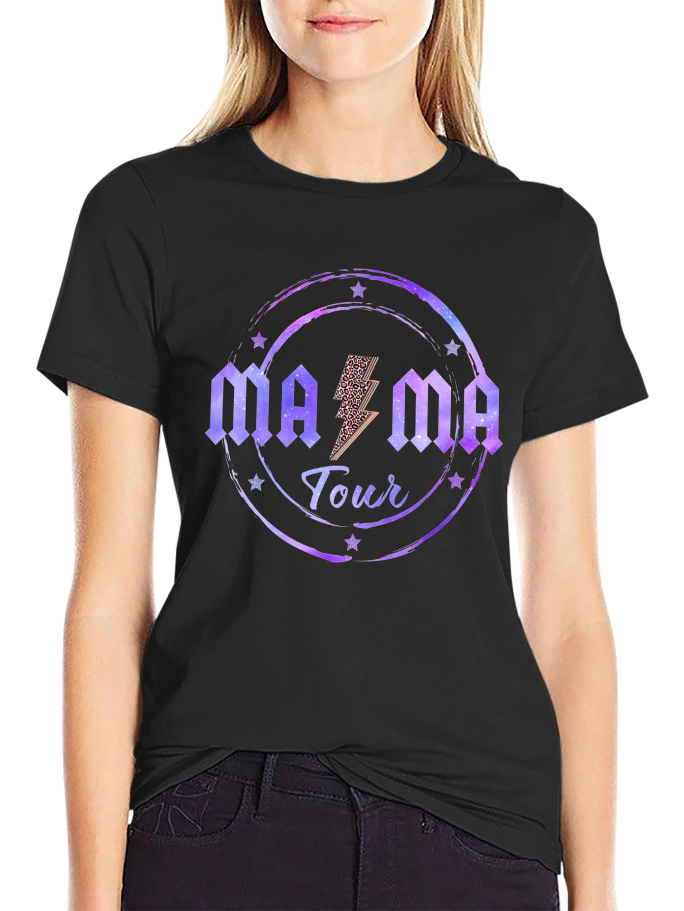 Mama Tour Black Graphic T-Shirt