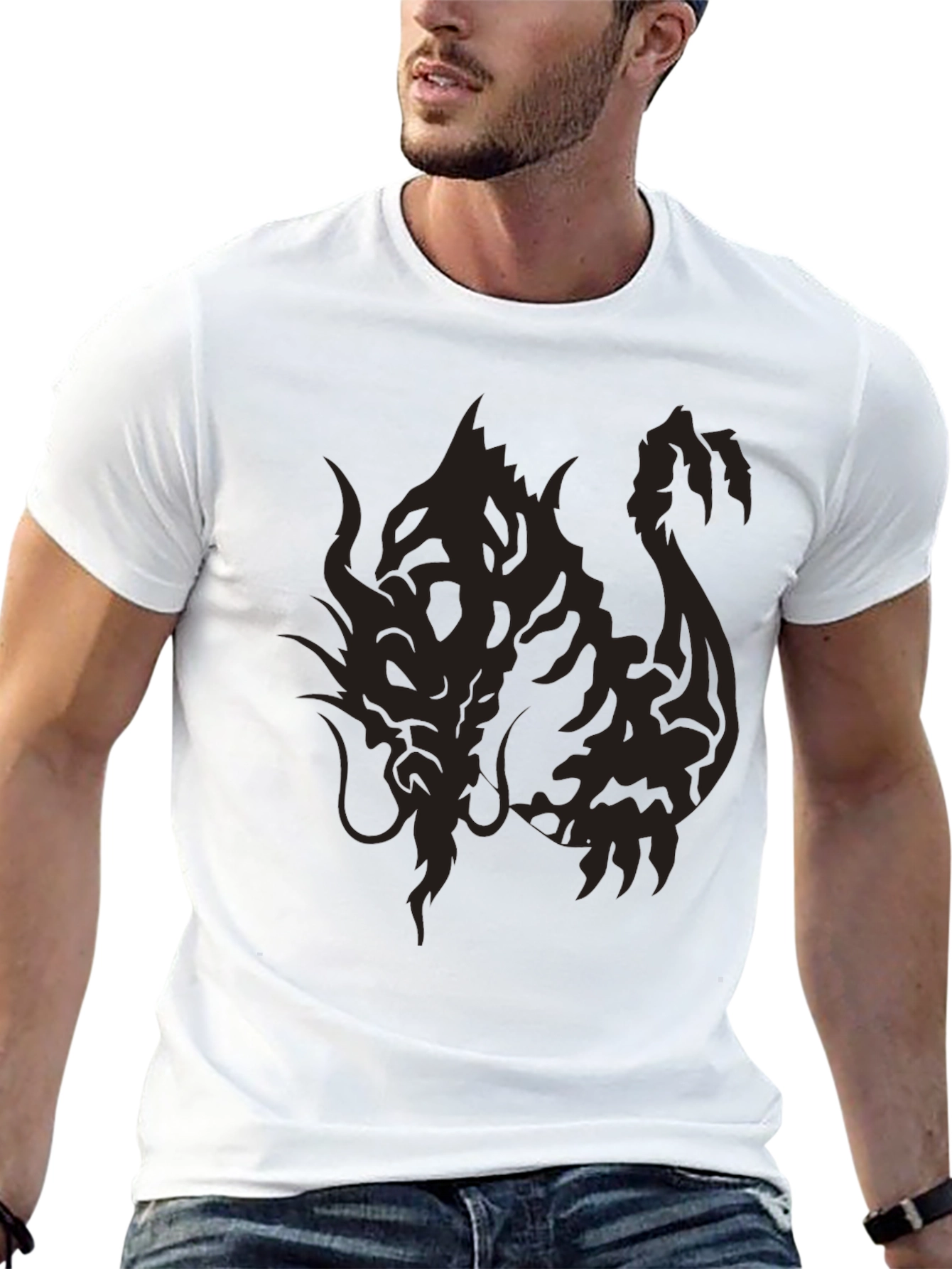 Black Dragon Graphic T-Shirt - Stylish Mens Tee