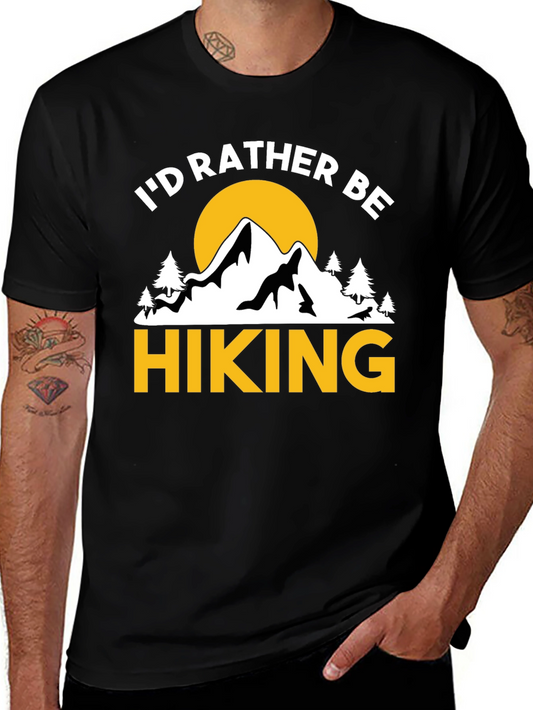 Id Rather Be Hiking Graphic Tee - Nature Adventure Shirt