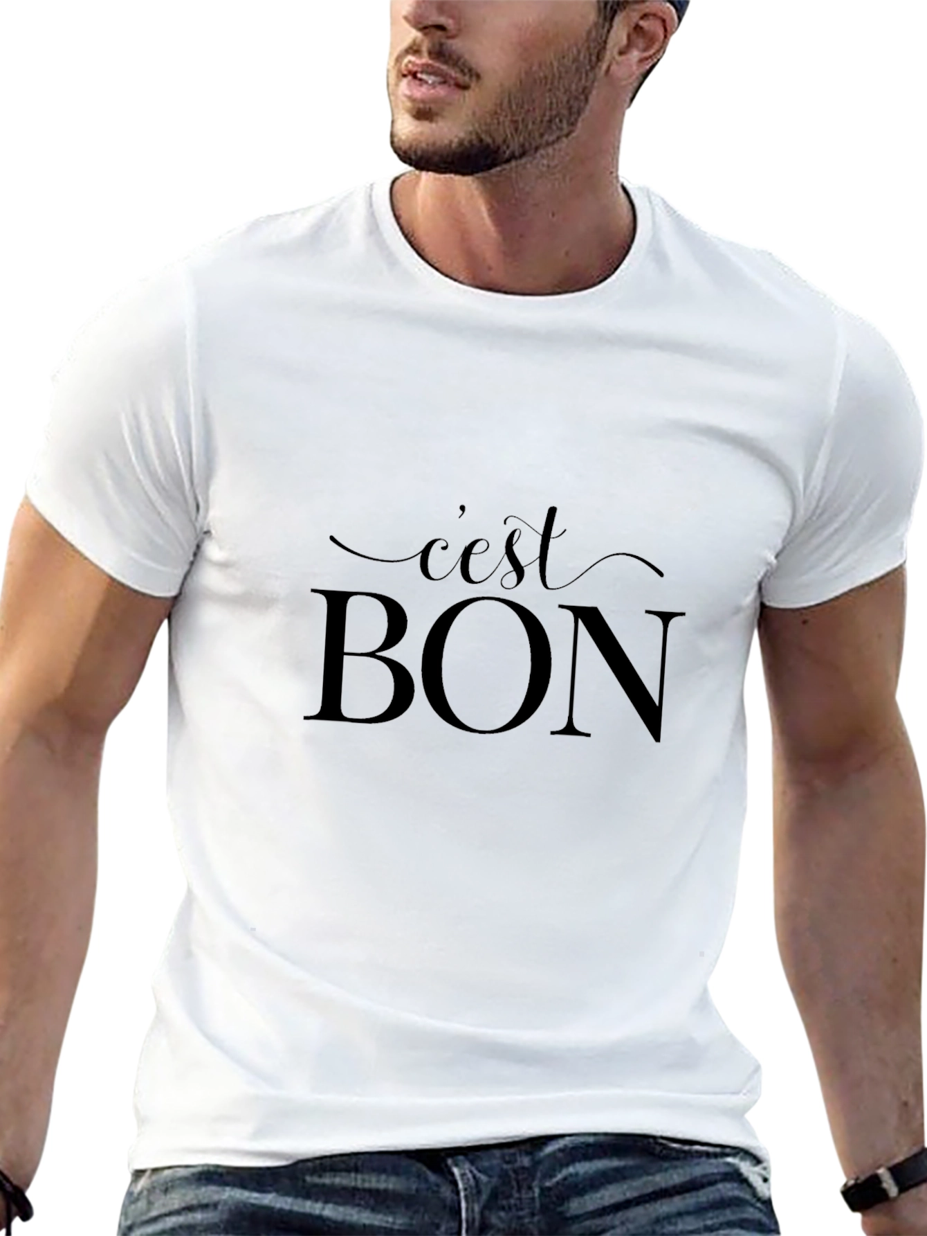 Cest Bon Graphic Tee - Stylish French Slogan T-Shirt