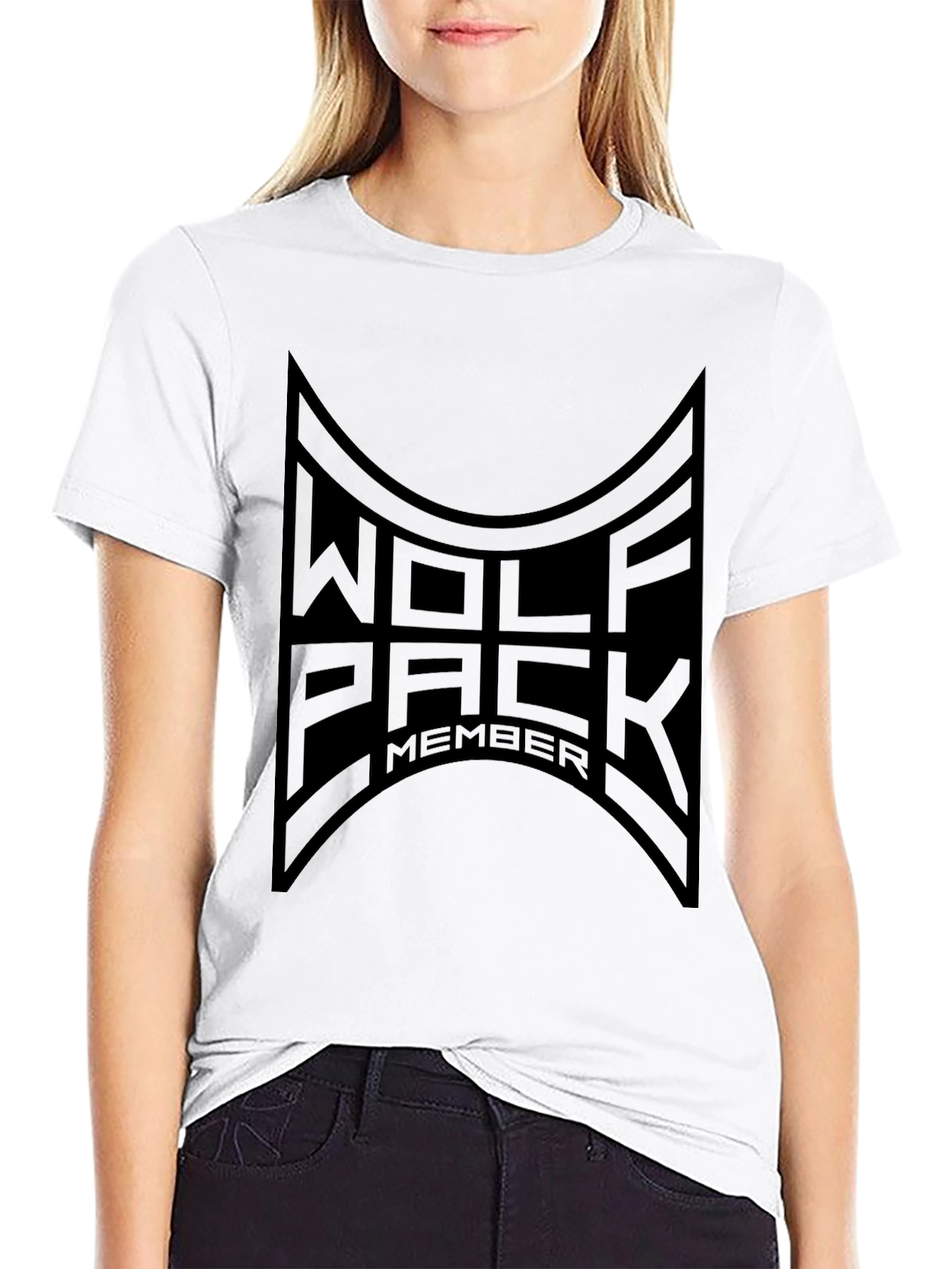 Wolf Pack Member Black Graphic Tee