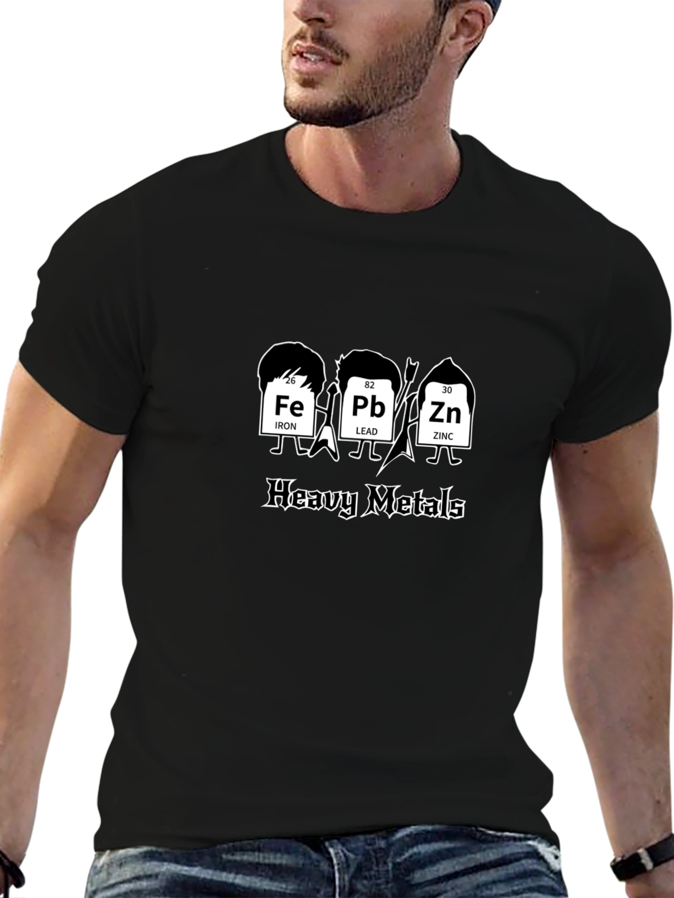 Heavy Metals Periodic Table Rock Band Black T-Shirt