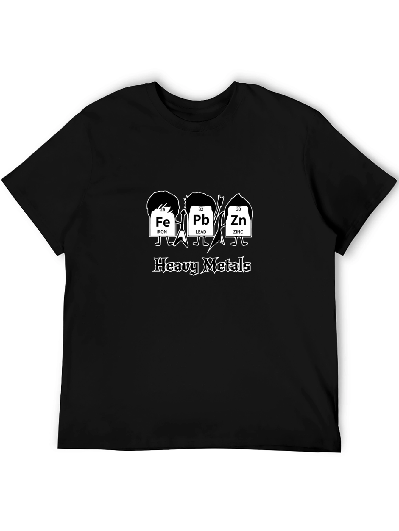 Heavy Metals Periodic Table Rock Band Black T-Shirt