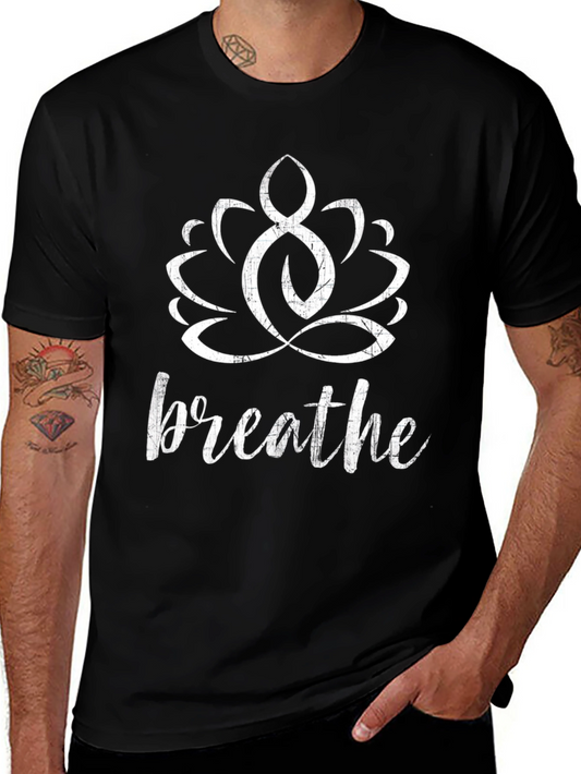 Breathe Lotus Graphic T-Shirt - Yoga Meditation Tee