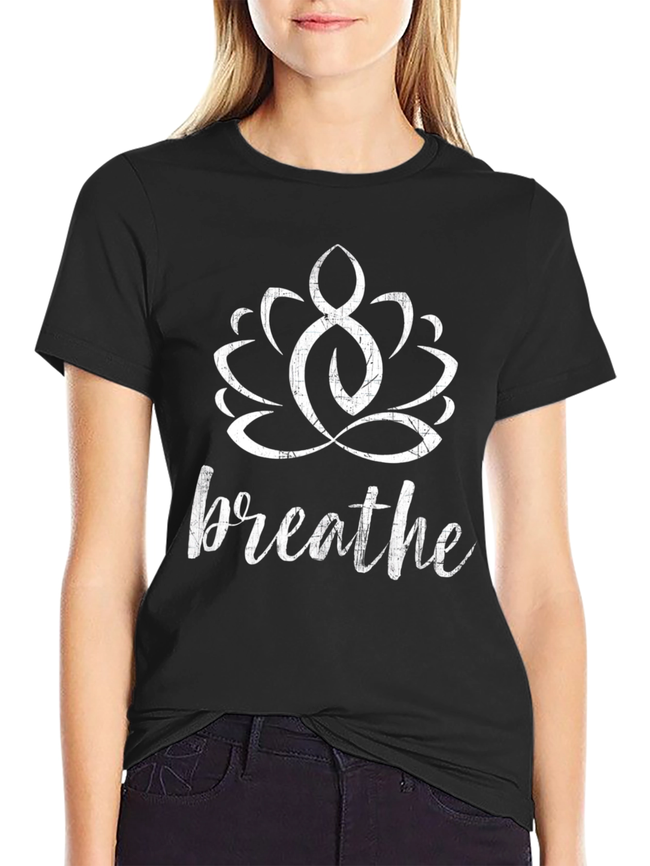 Breathe Lotus Graphic T-Shirt - Yoga Meditation Tee