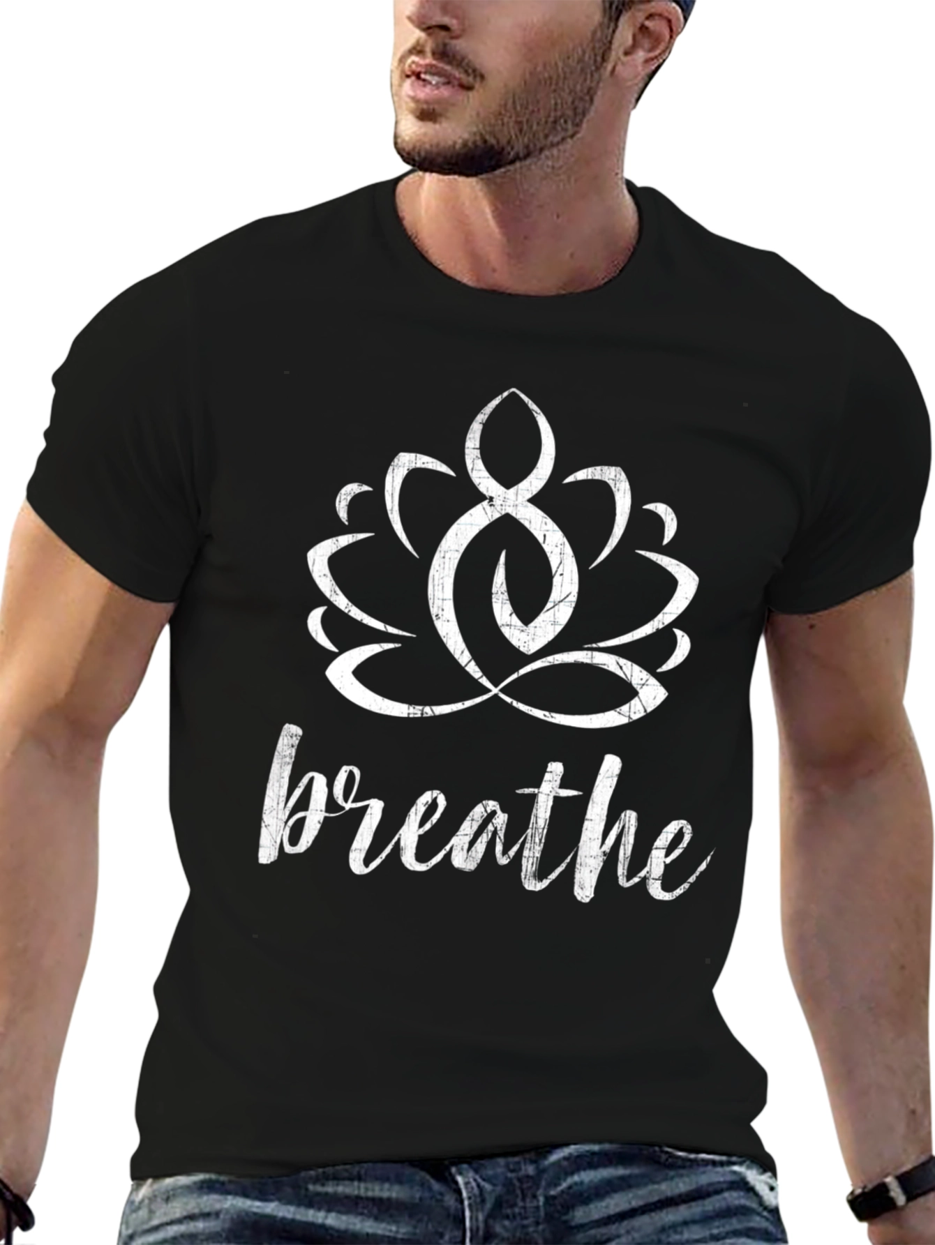 Breathe Lotus Graphic T-Shirt - Yoga Meditation Tee