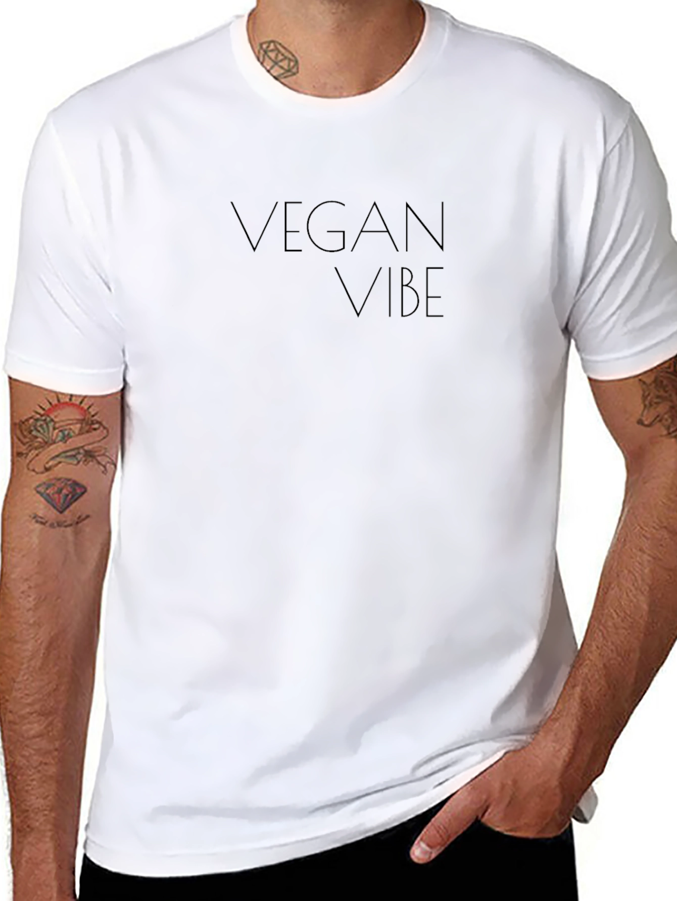 Vegan Vibe Black Graphic T-Shirt