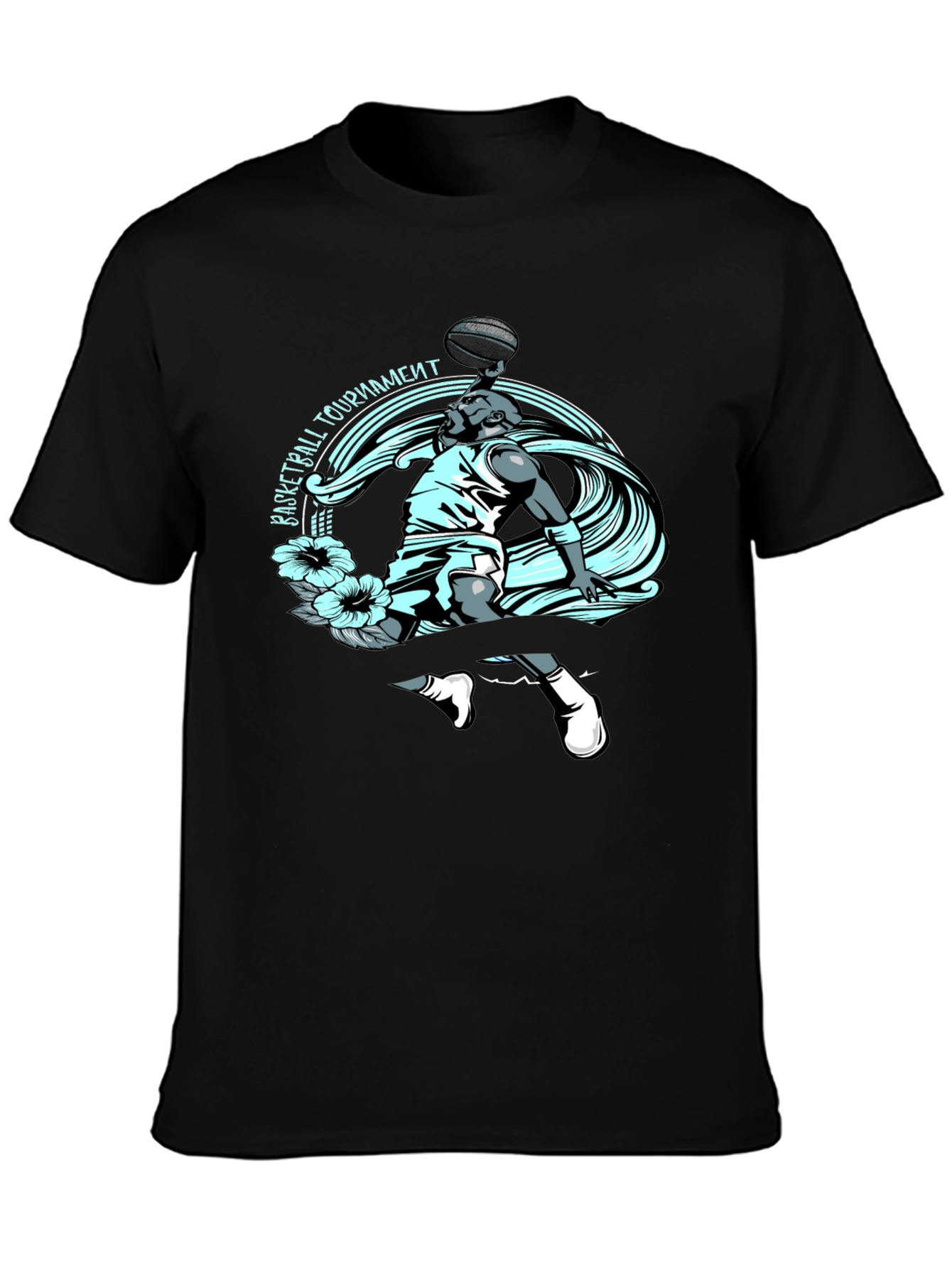 Basketball Tournament Graphic Tee - Black