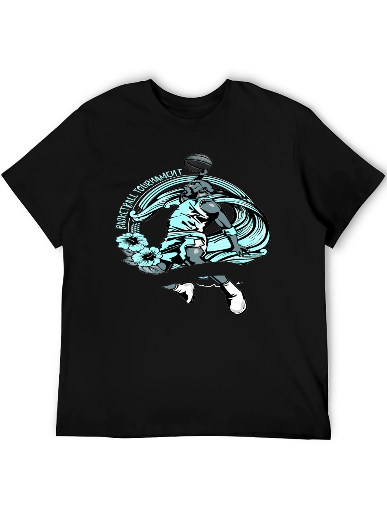 Basketball Tournament Graphic Tee - Black