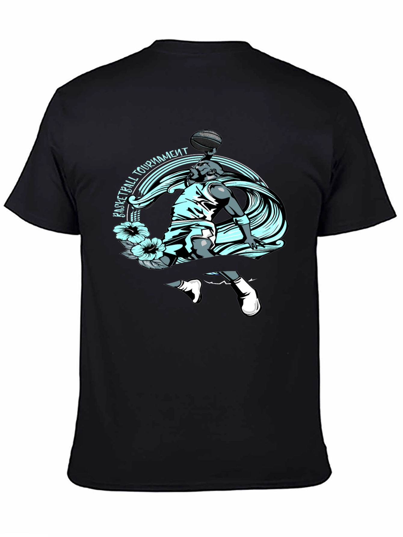 Basketball Tournament Graphic Tee - Black