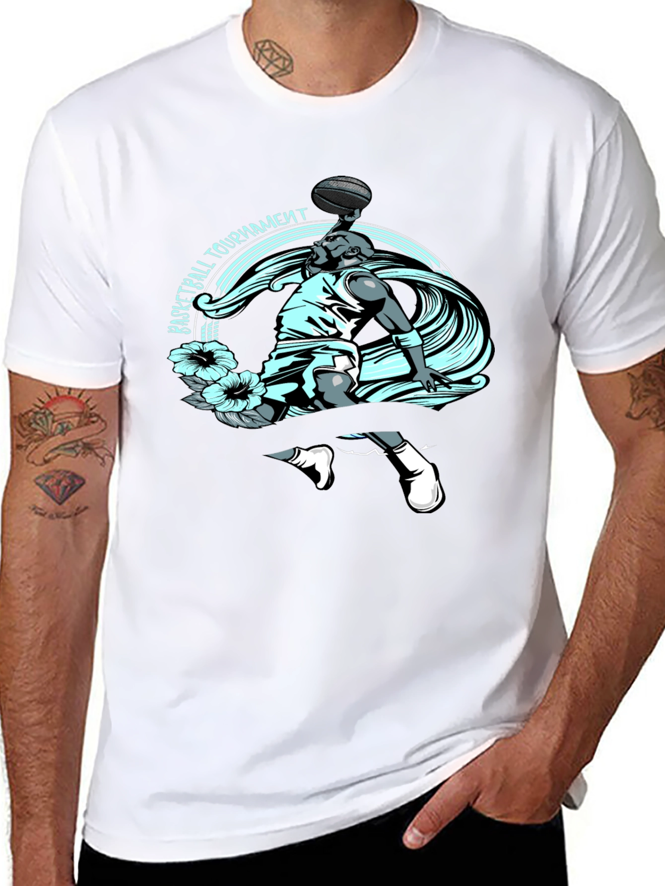 Basketball Tournament Graphic Tee - Black