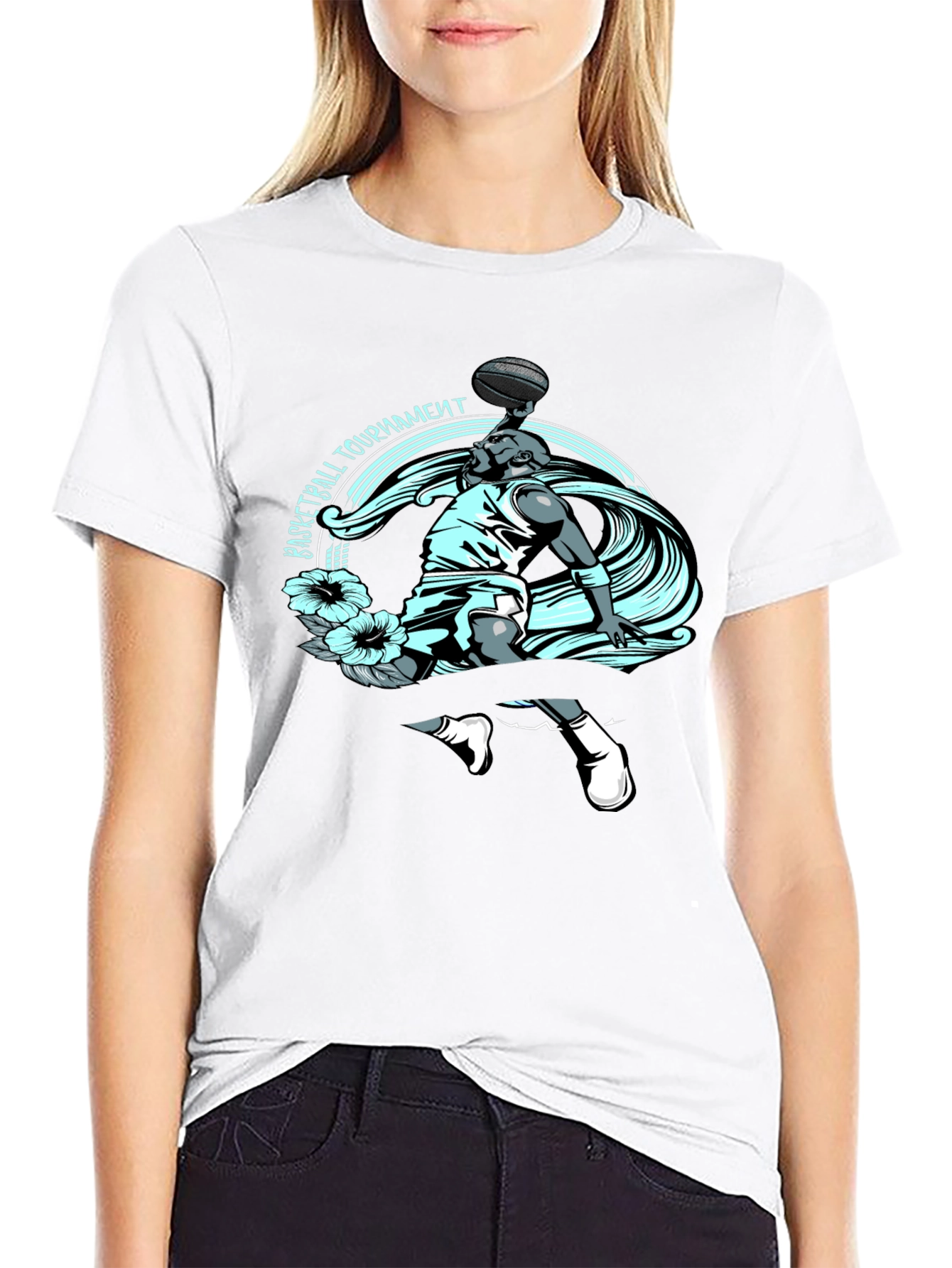 Basketball Tournament Graphic Tee - Black