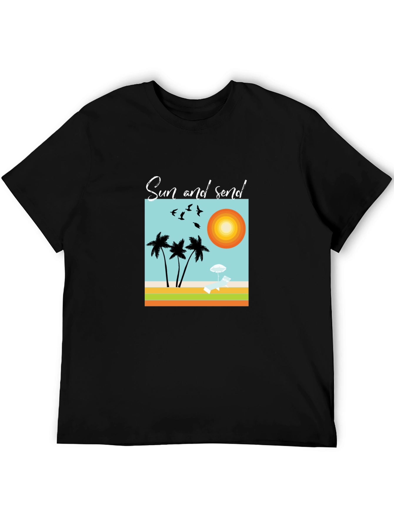 Sun and Send Black Graphic Tee