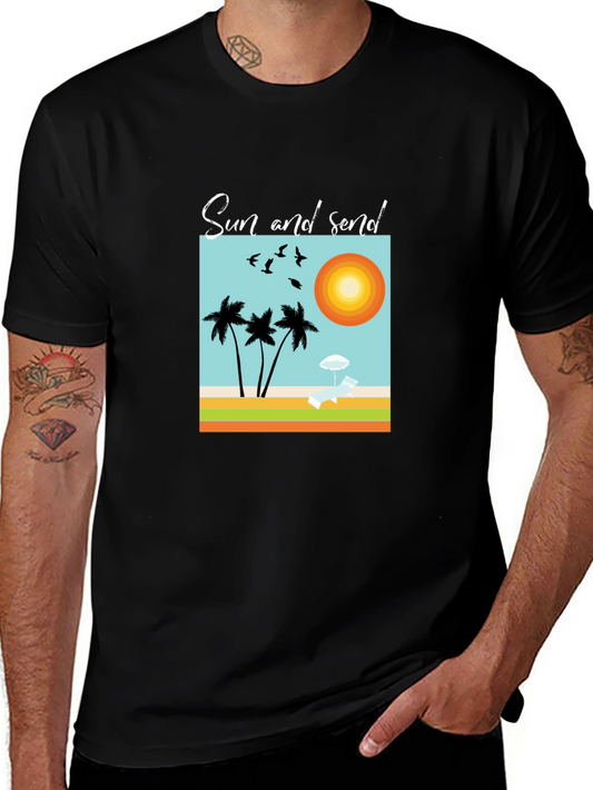 Sun and Send Black Graphic Tee