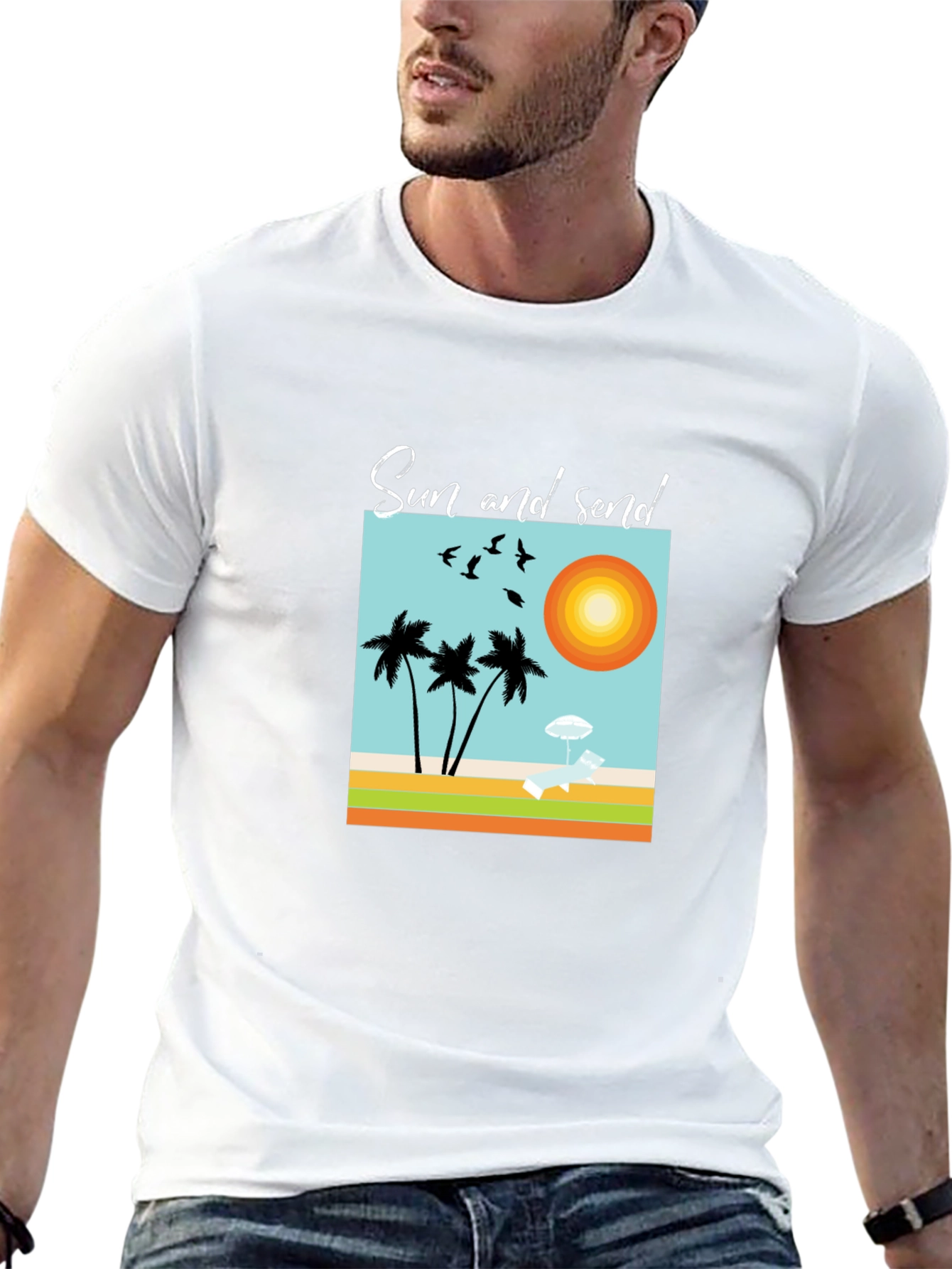 Sun and Send Black Graphic Tee