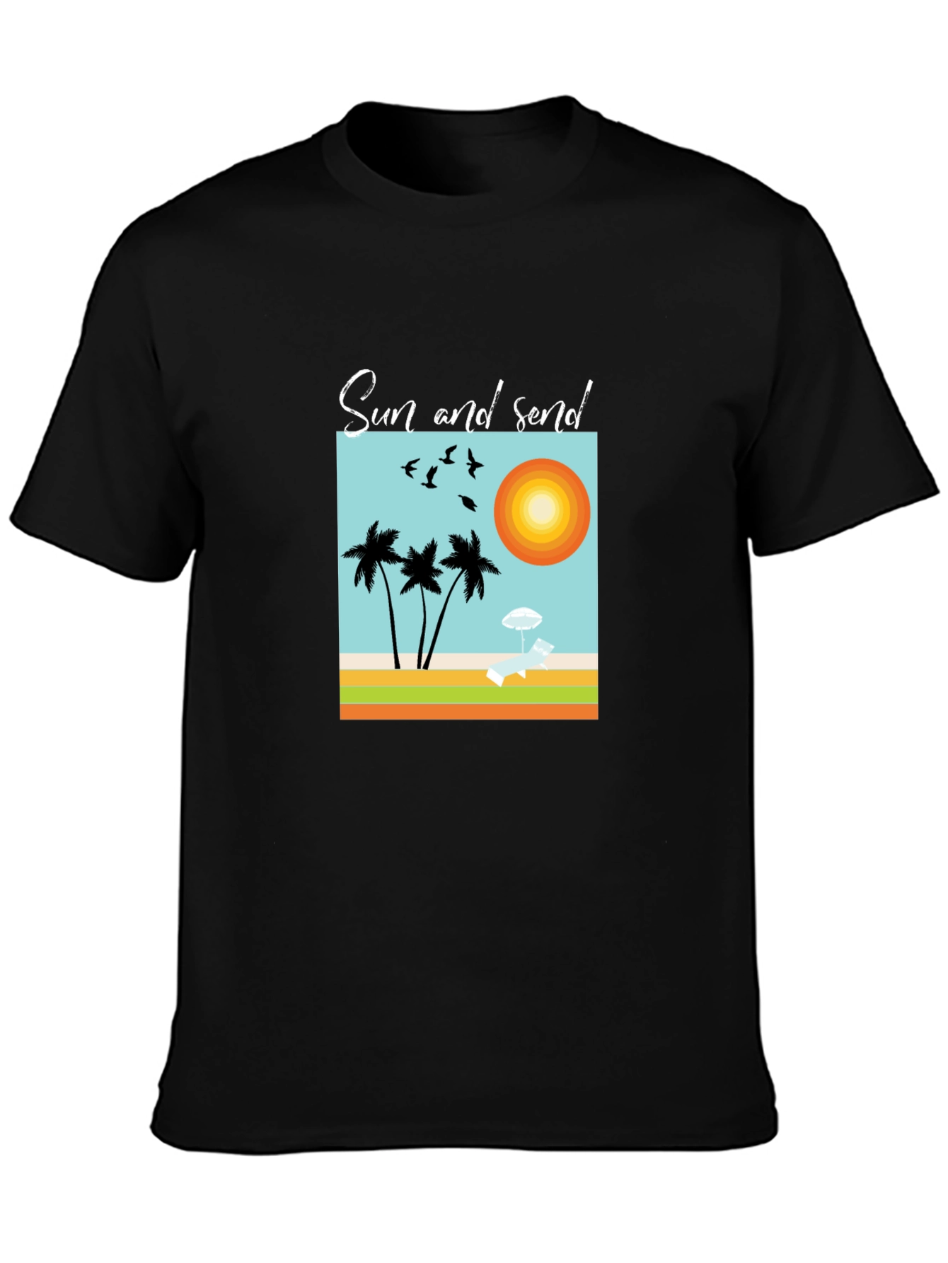 Sun and Send Black Graphic Tee