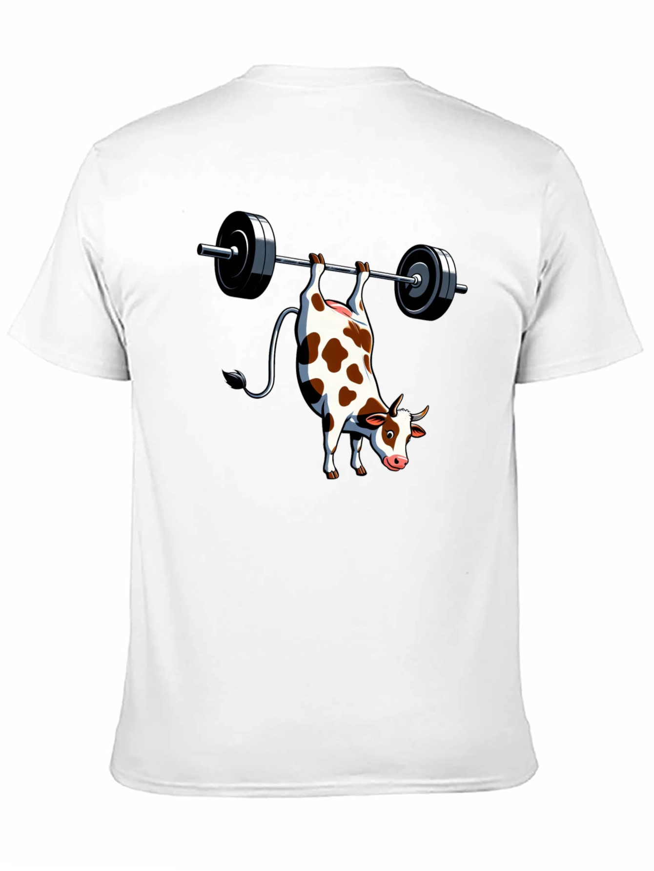 Funny Cow Weightlifting Black T-Shirt