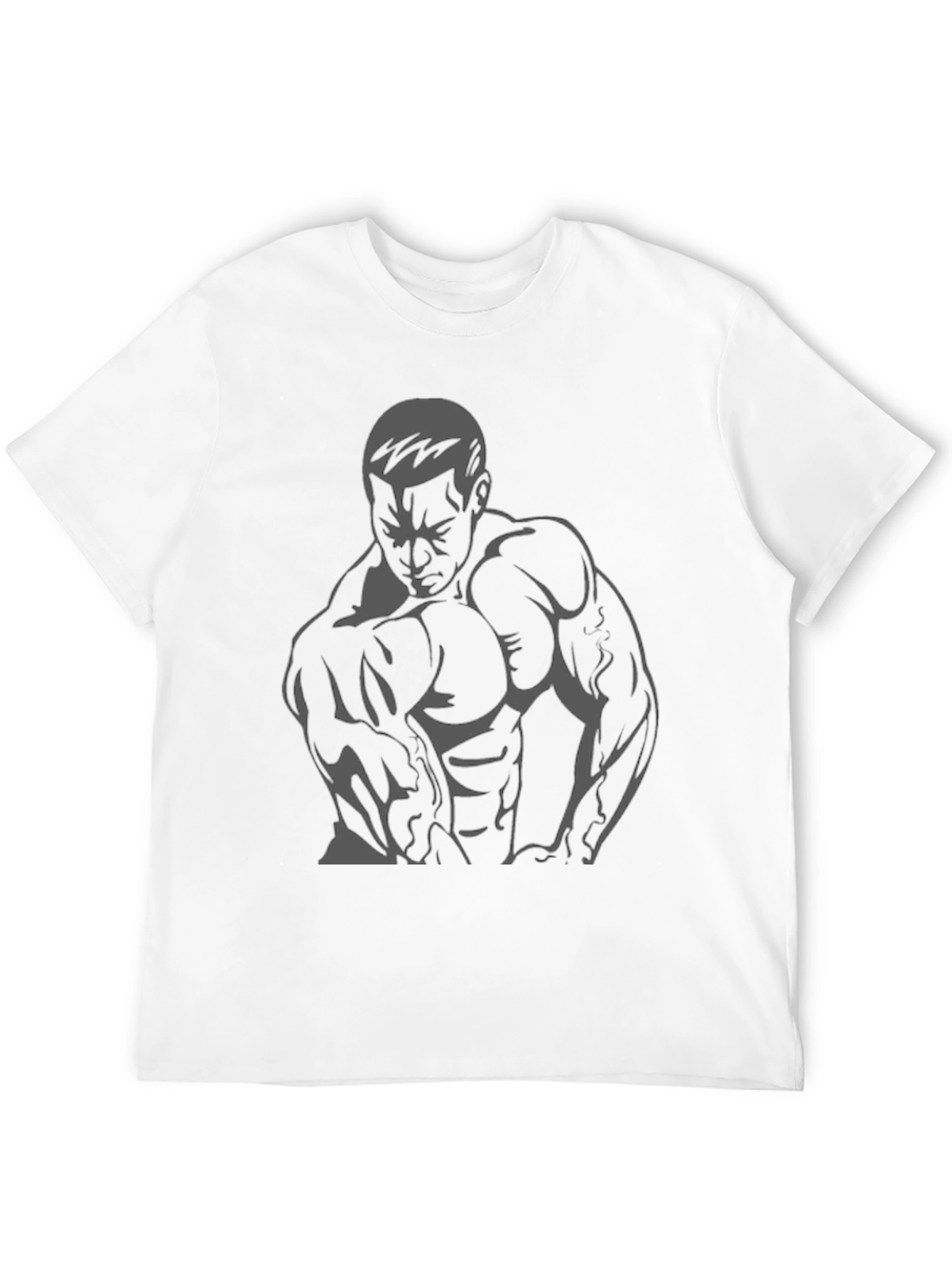 Muscle Man Graphic Tee - Black Cotton T-Shirt