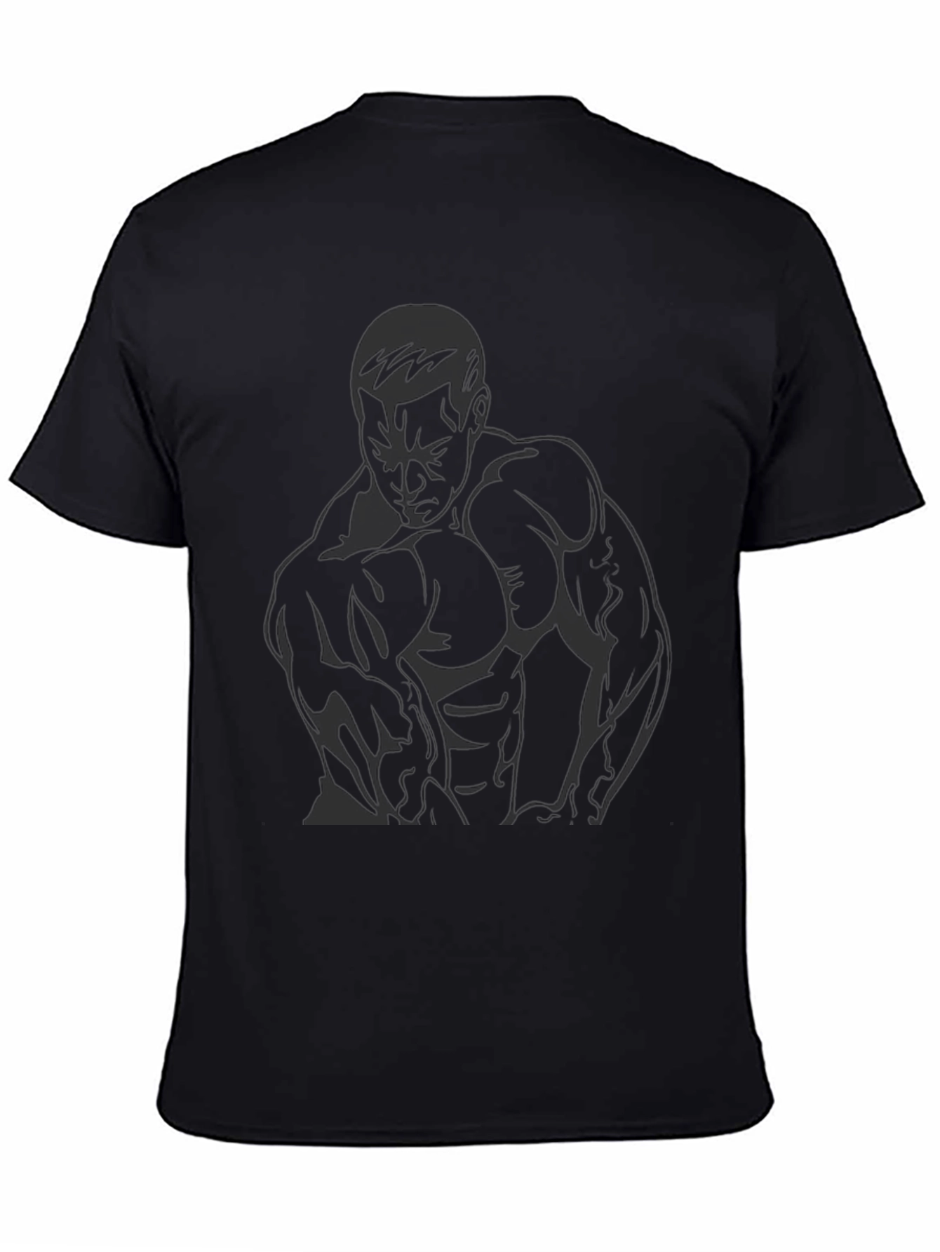 Muscle Man Graphic Tee - Black Cotton T-Shirt