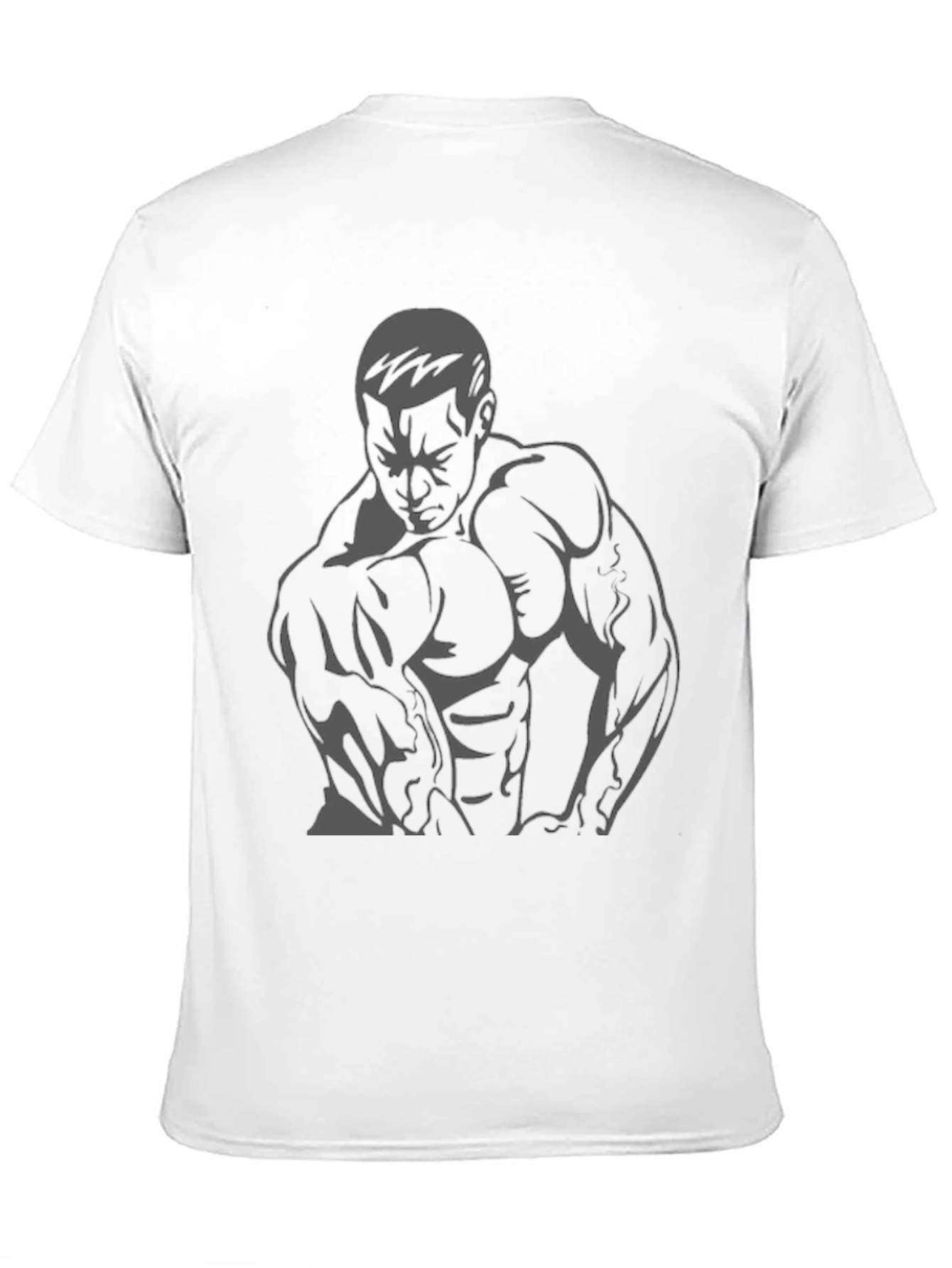 Muscle Man Graphic Tee - Black Cotton T-Shirt